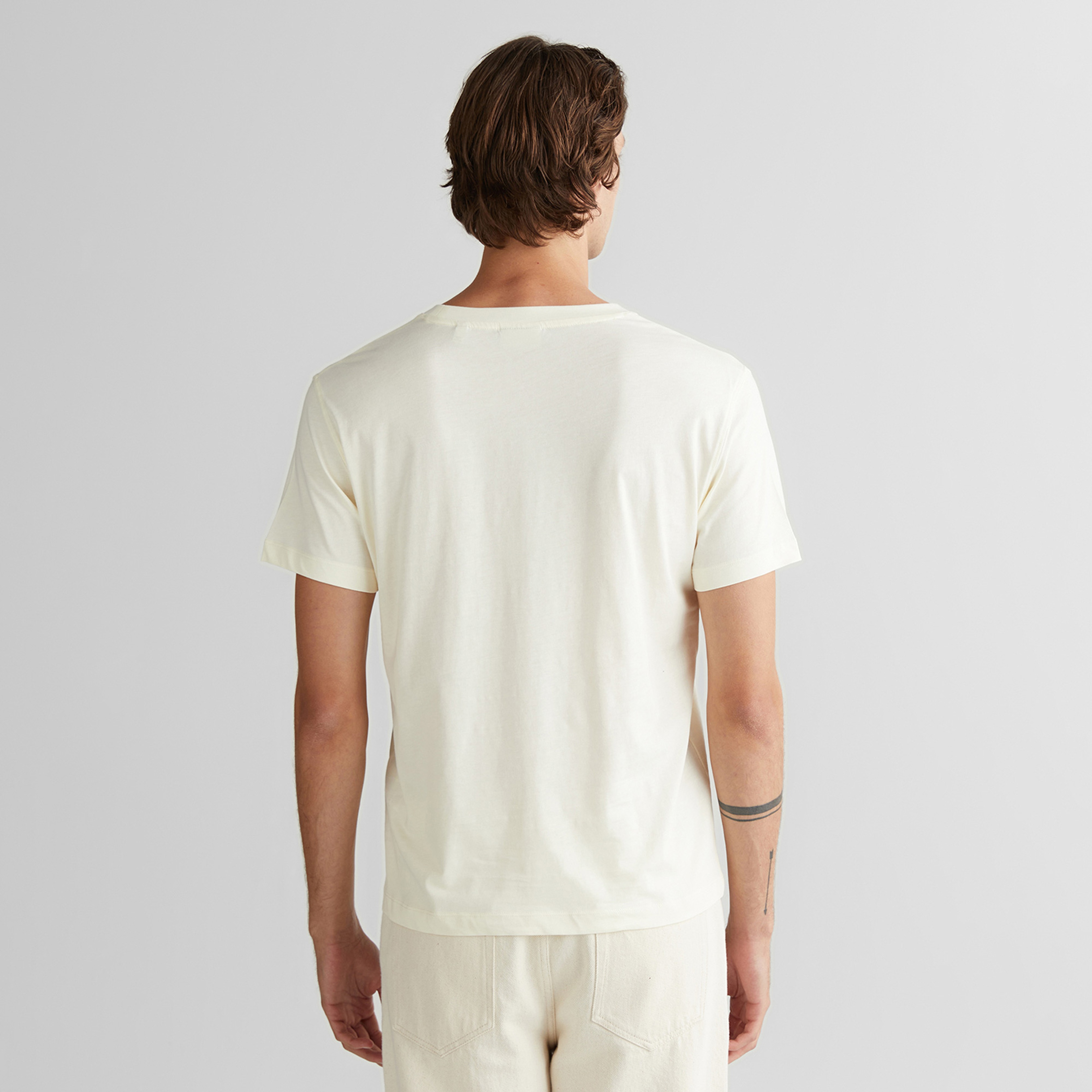 Erkek Beyaz Tişört Normal Kesim