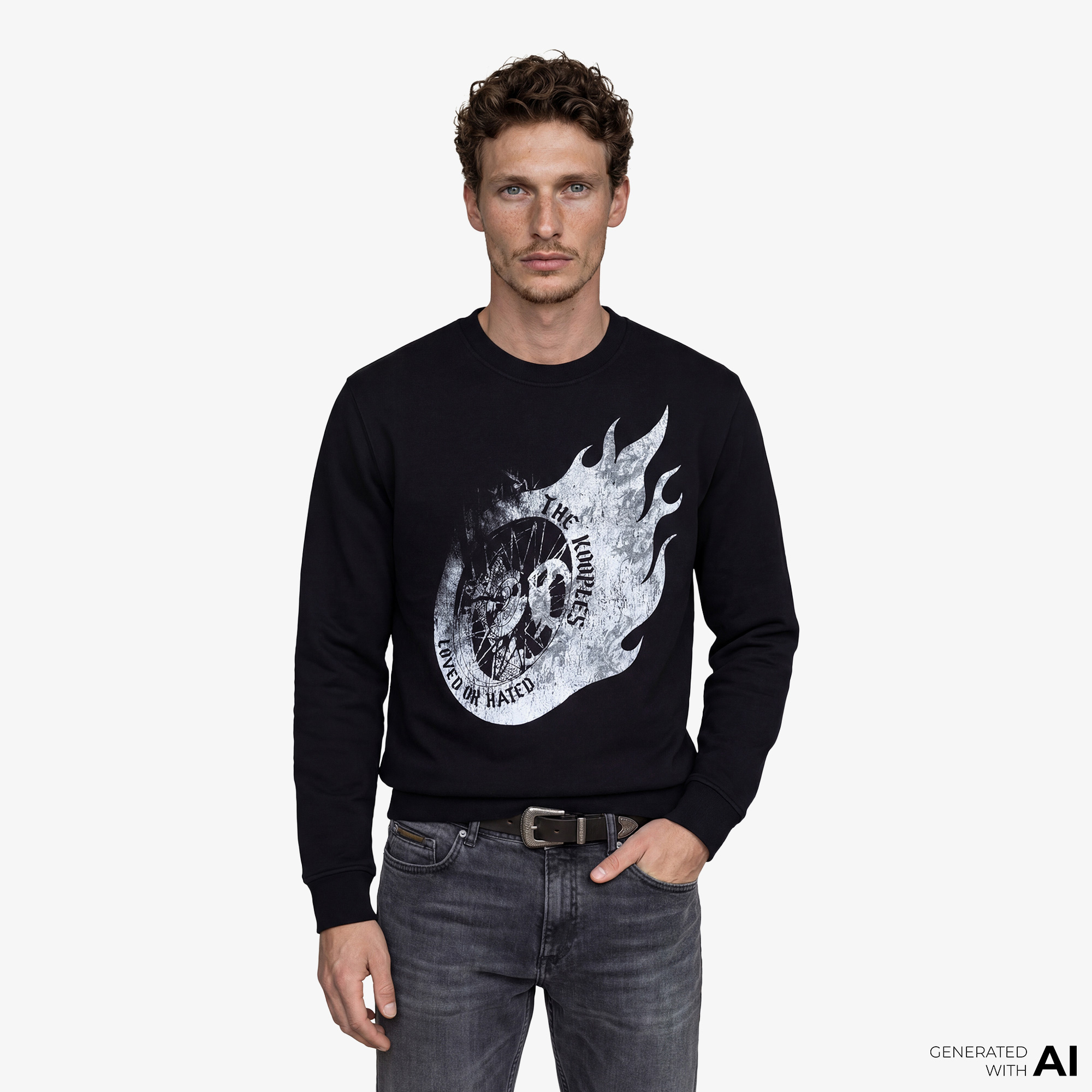 The Kooples Classic Erkek Siyah Sweatshirt