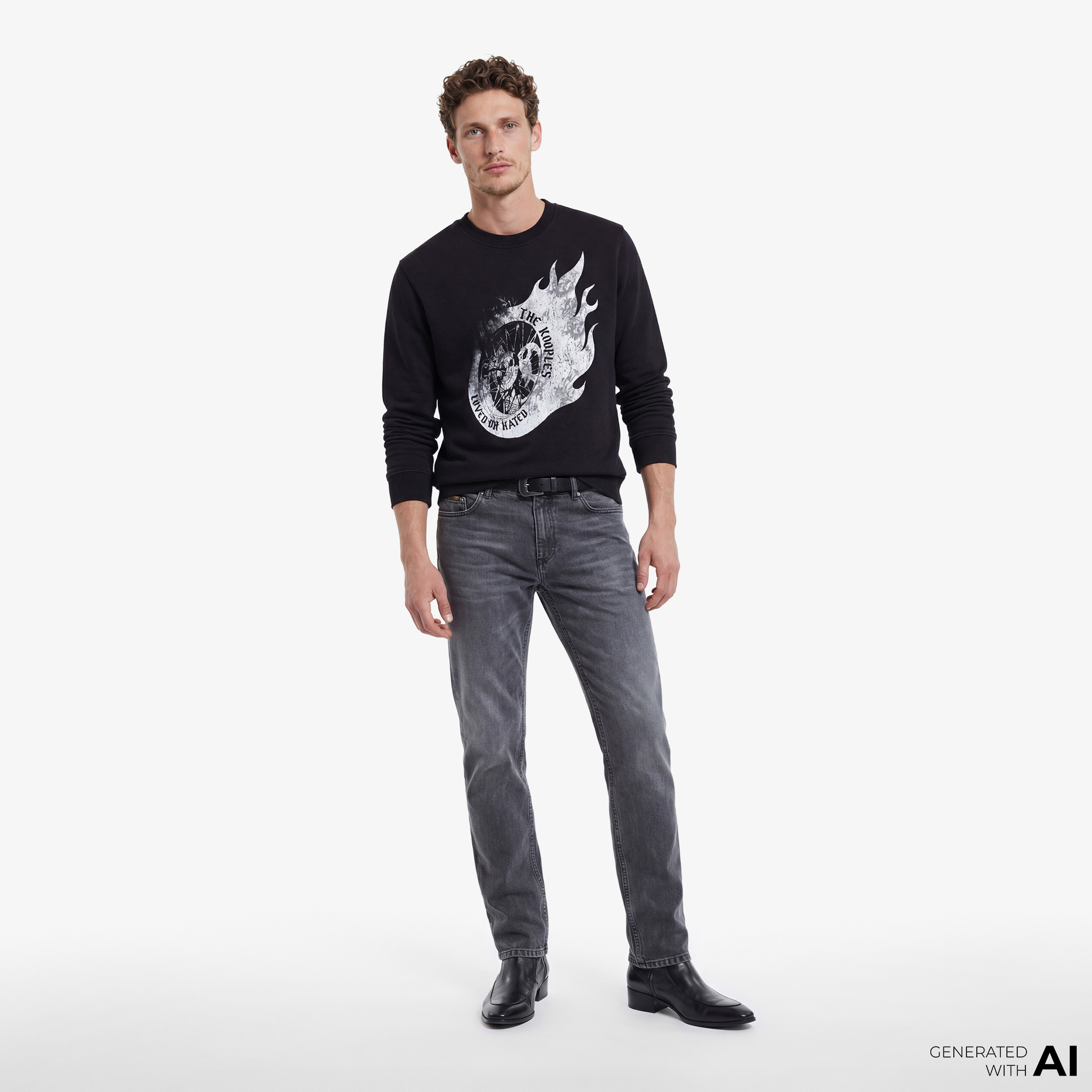The Kooples Classic Erkek Siyah Sweatshirt