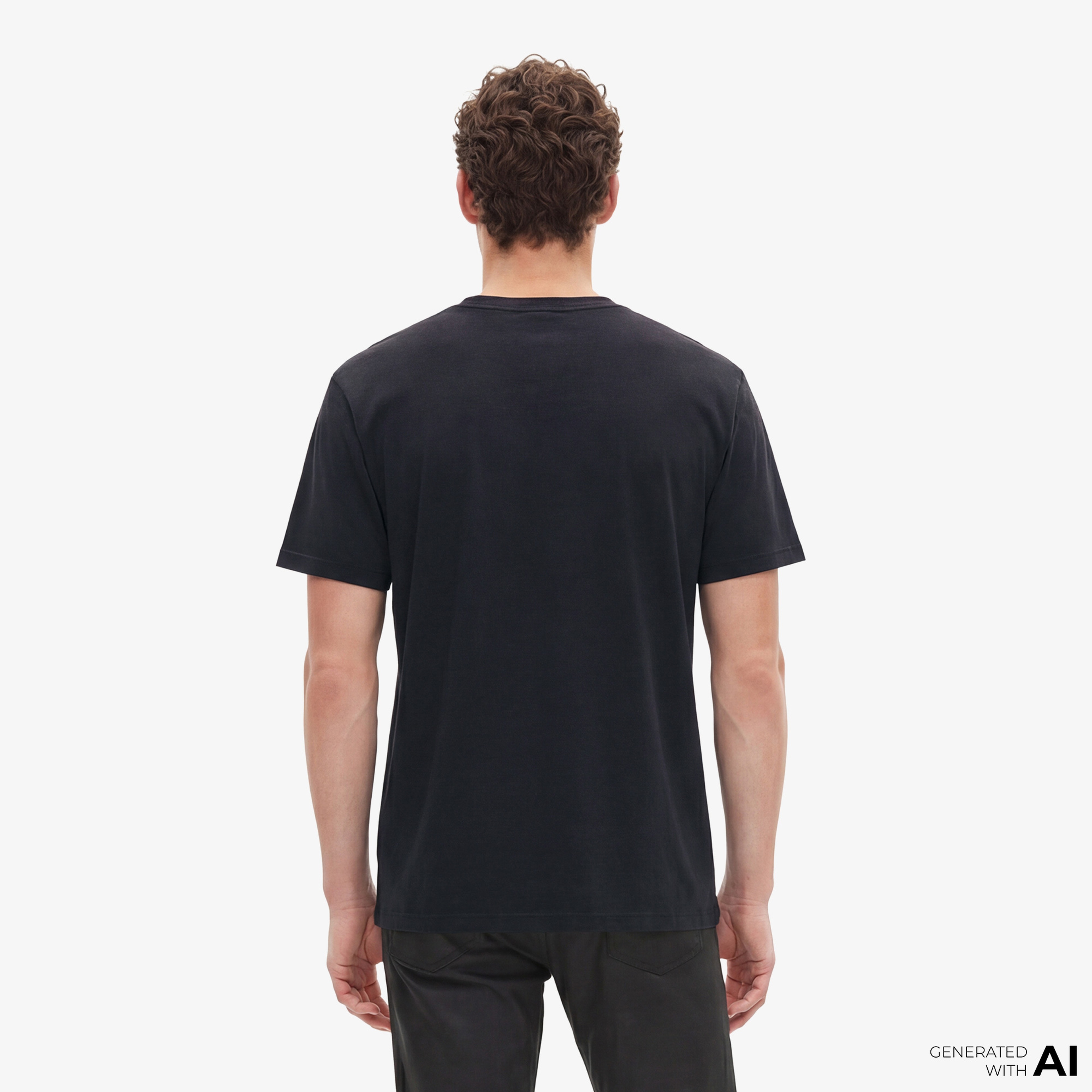 ERKEK BİSİKLET YAKA KISA KOLLU SİYAH T-SHIRT