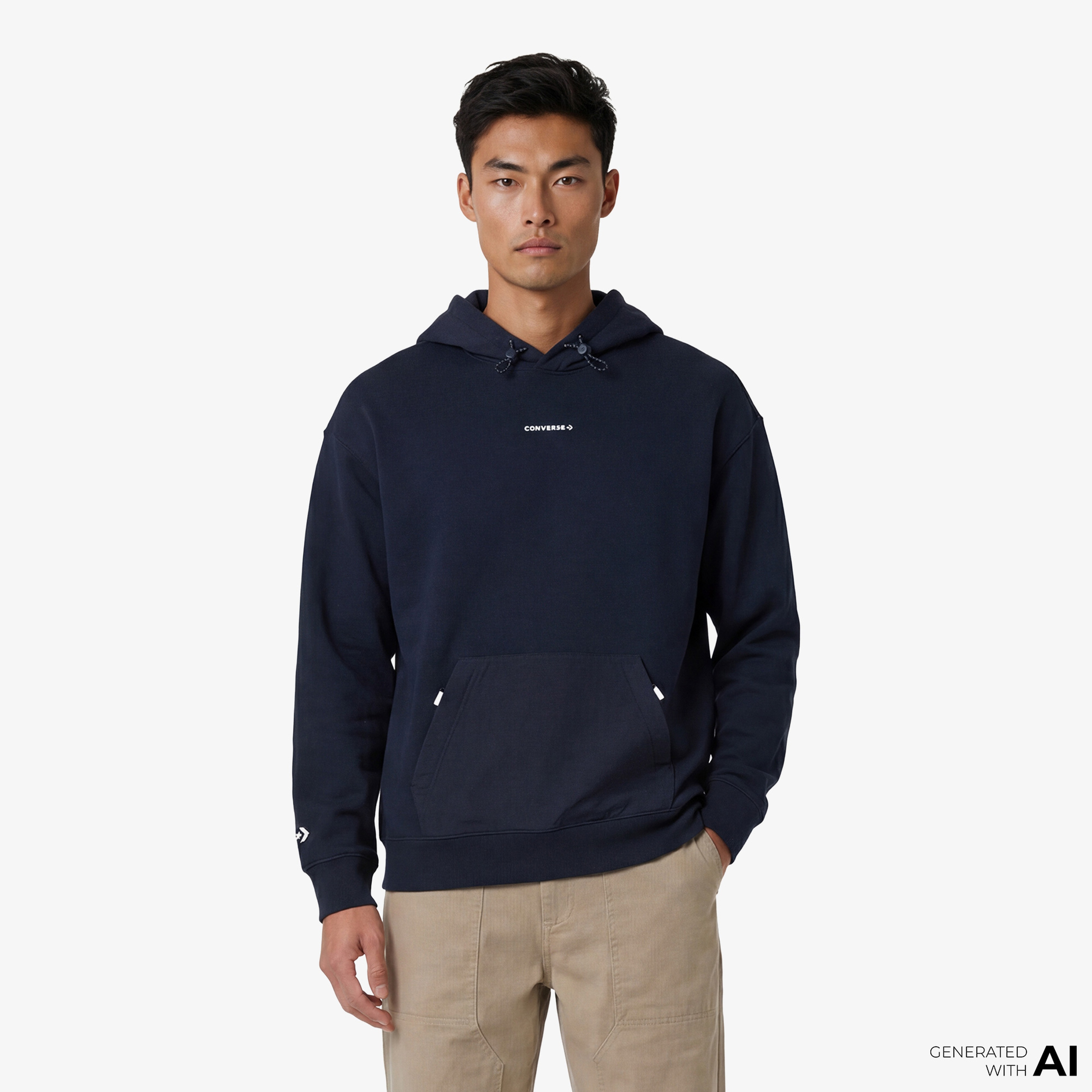 Converse Wordmark Erkek Siyah Hoodie