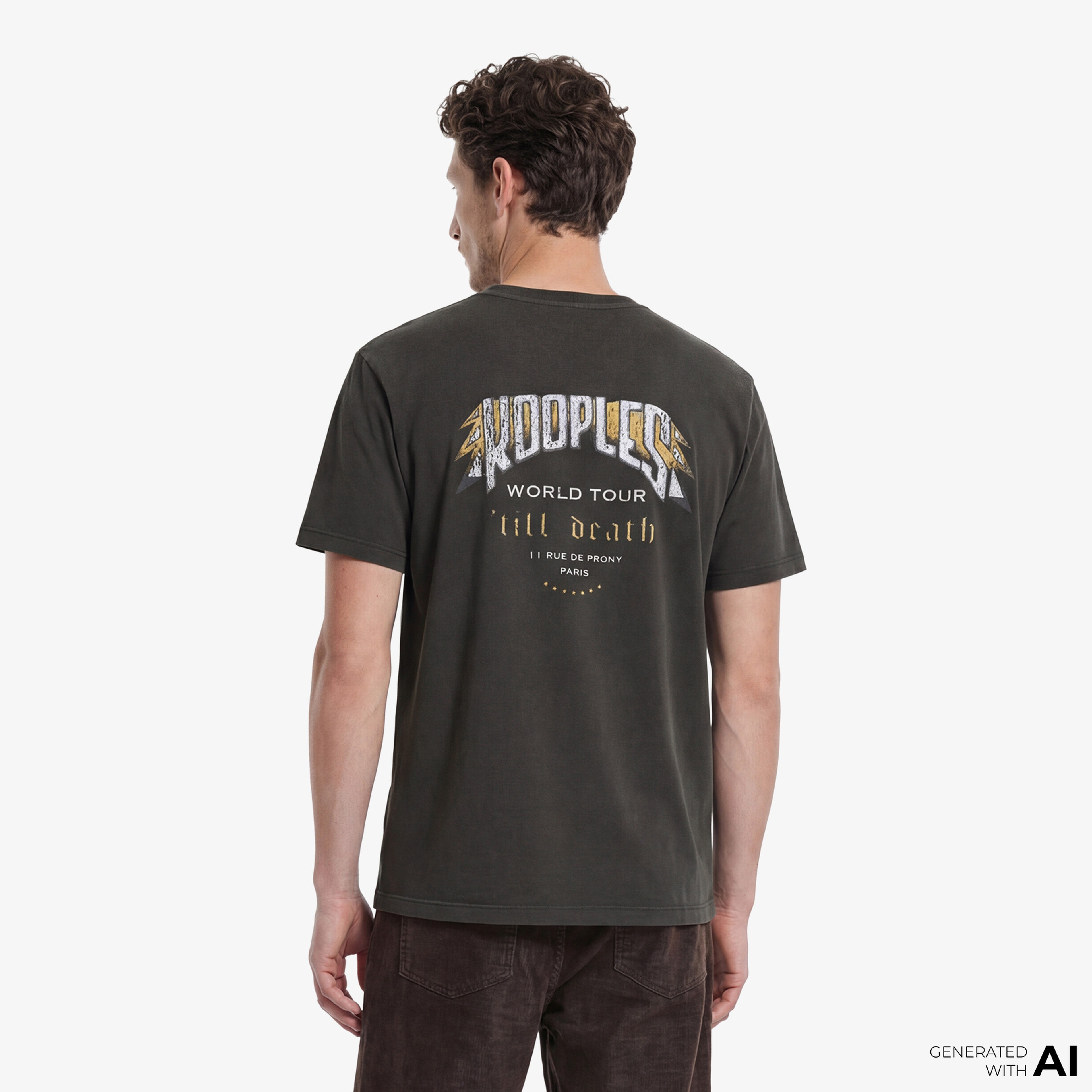 ERKEK BASKILI GRİ T-SHIRT