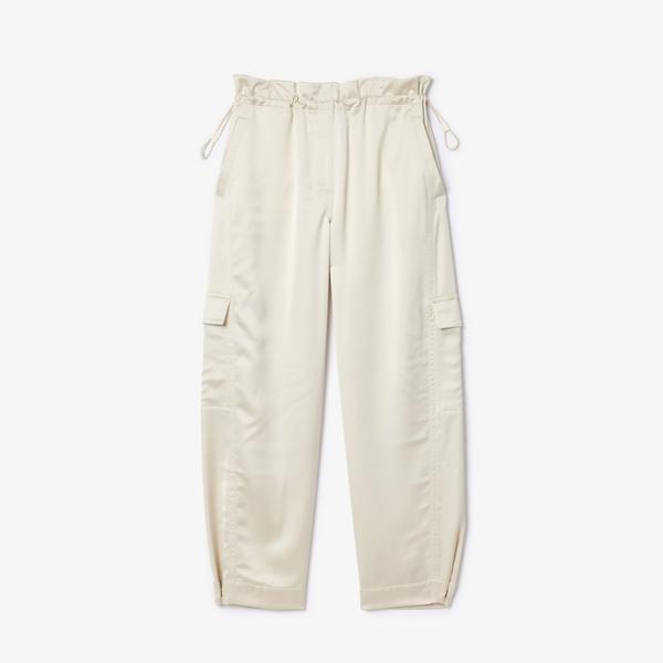 Kadın Oversize Fit Krem Kargo Pantolon