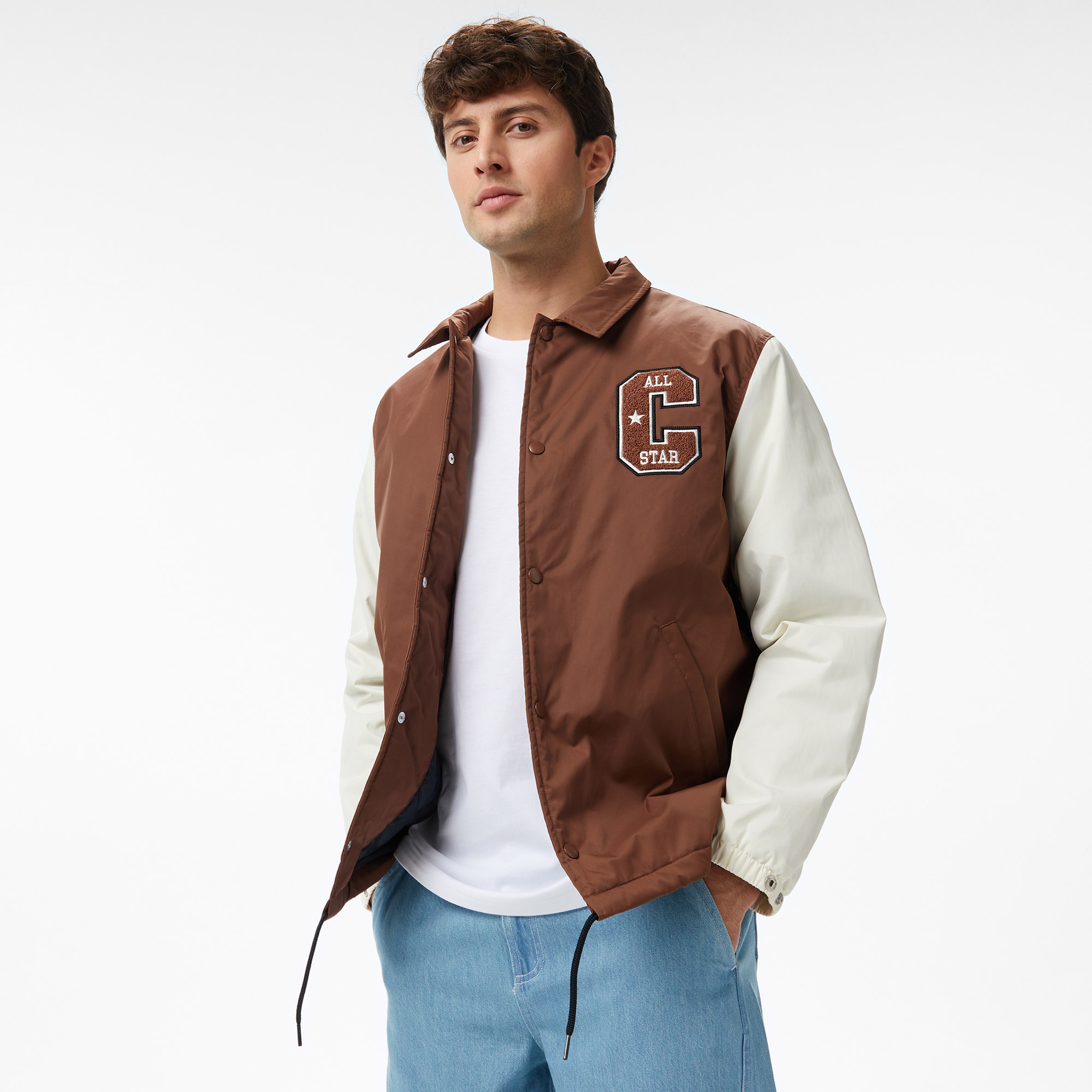 Converse Classic Erkek Renk Bloklu Kahverengi Ceket