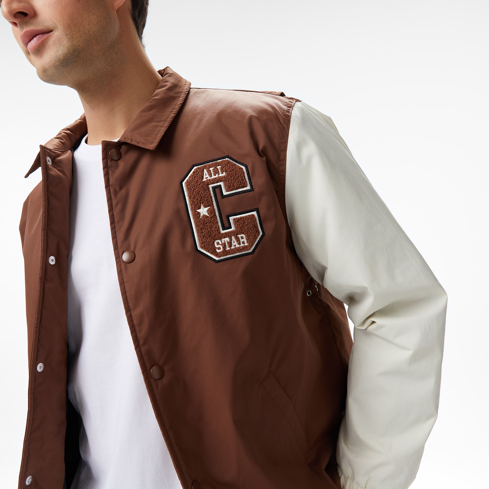 Converse Classic Erkek Renk Bloklu Kahverengi Ceket