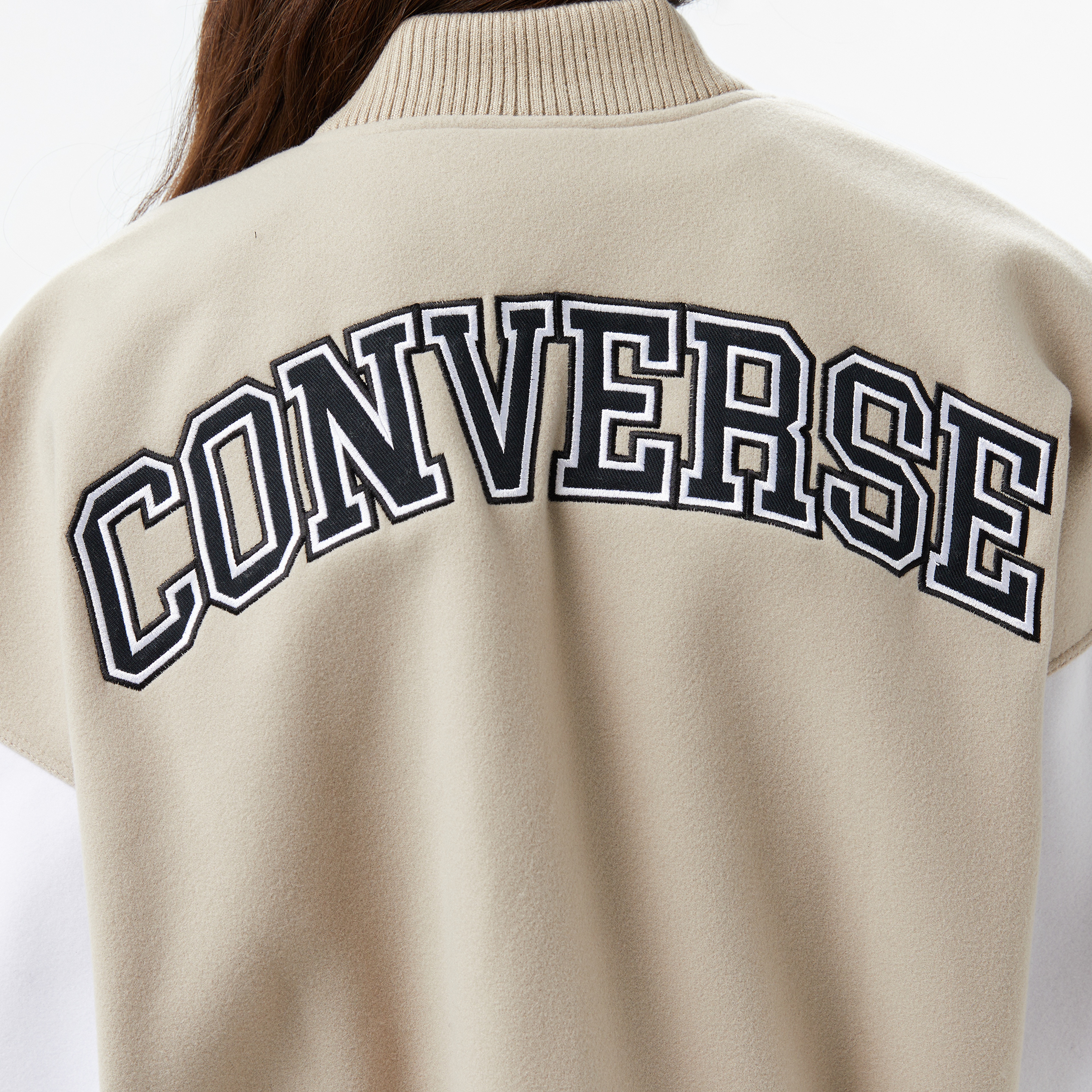 Converse Kadın Dik Yaka Bej Ceket