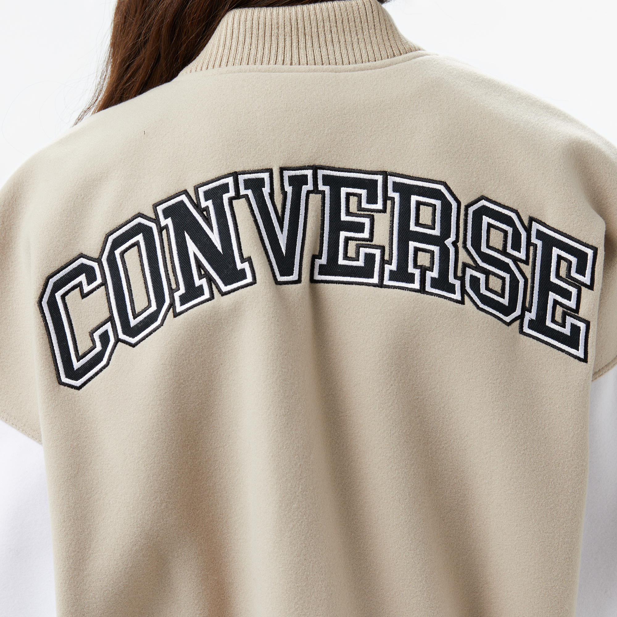 Converse Kadın Dik Yaka Bej Ceket