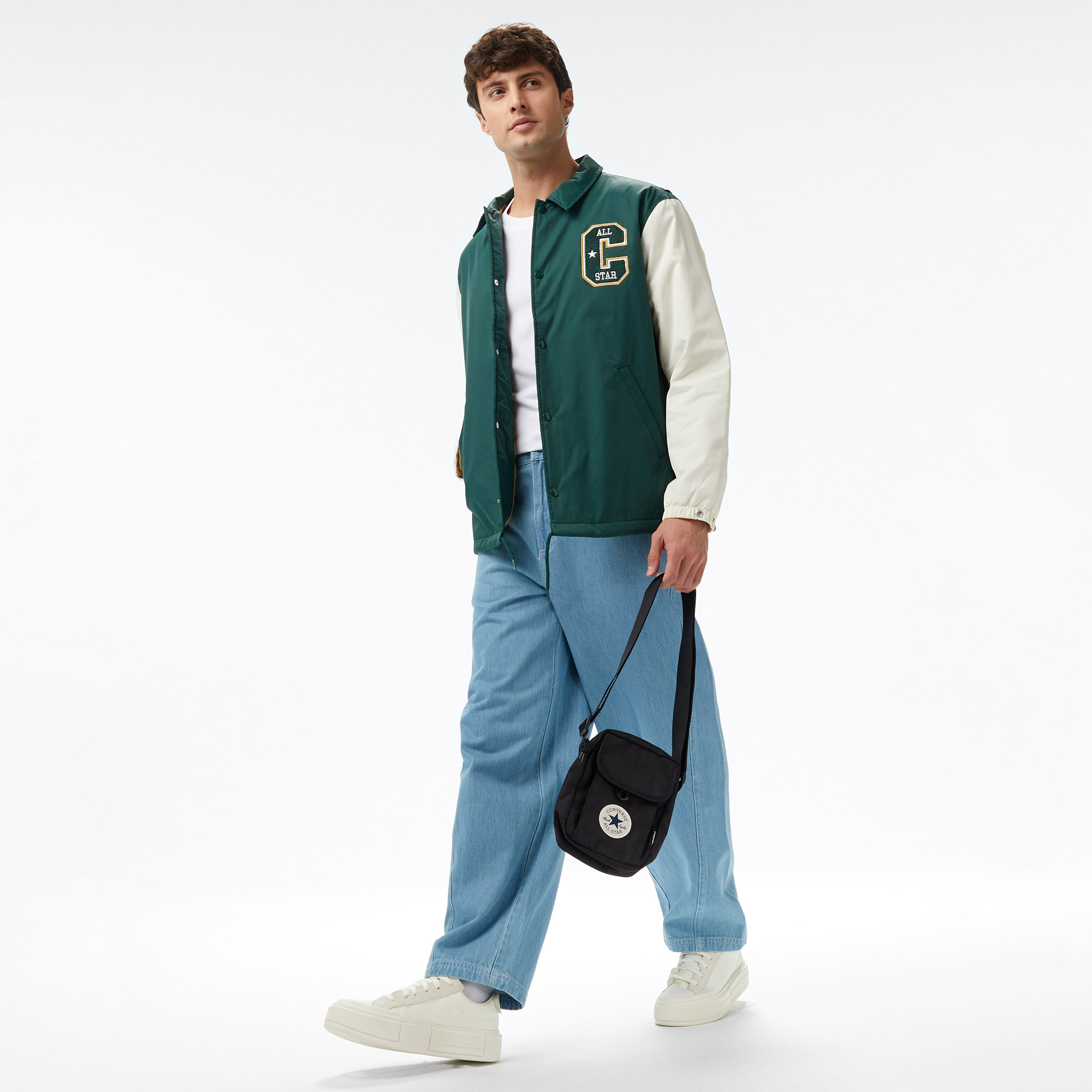 Converse Colorblocked Erkek Renk Bloklu Yeşil Ceket