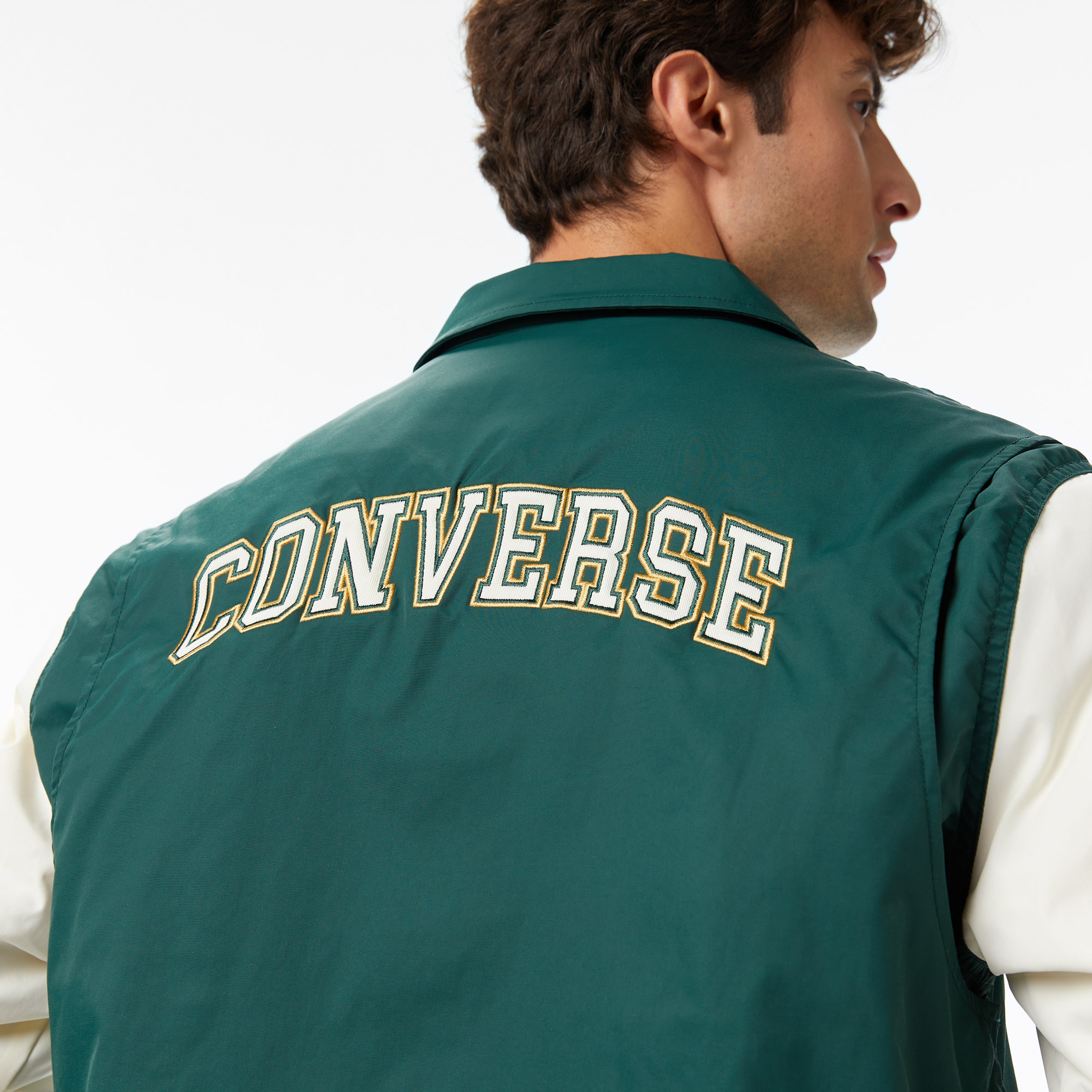 Converse Colorblocked Erkek Renk Bloklu Yeşil Ceket