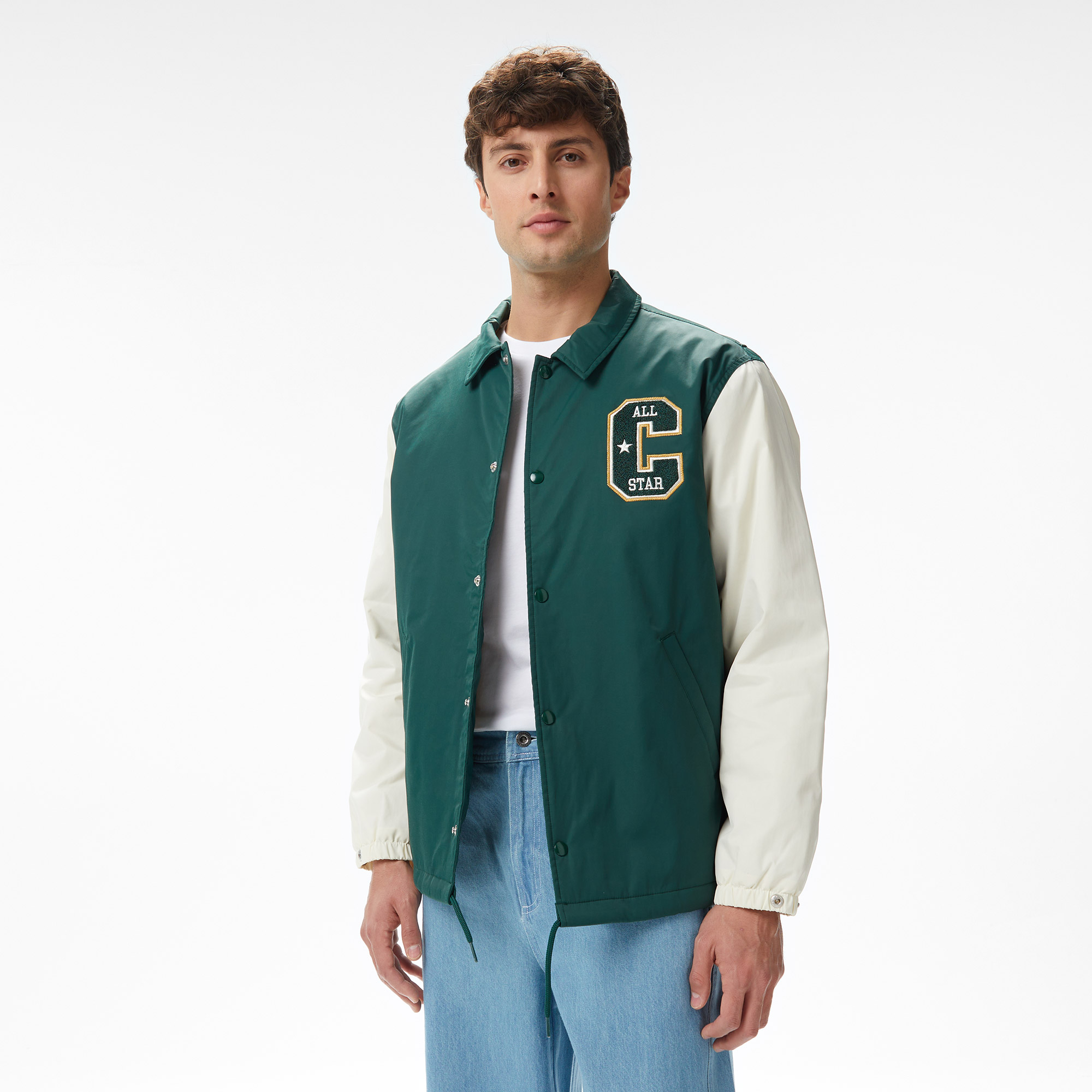 Converse Colorblocked Erkek Renk Bloklu Yeşil Ceket