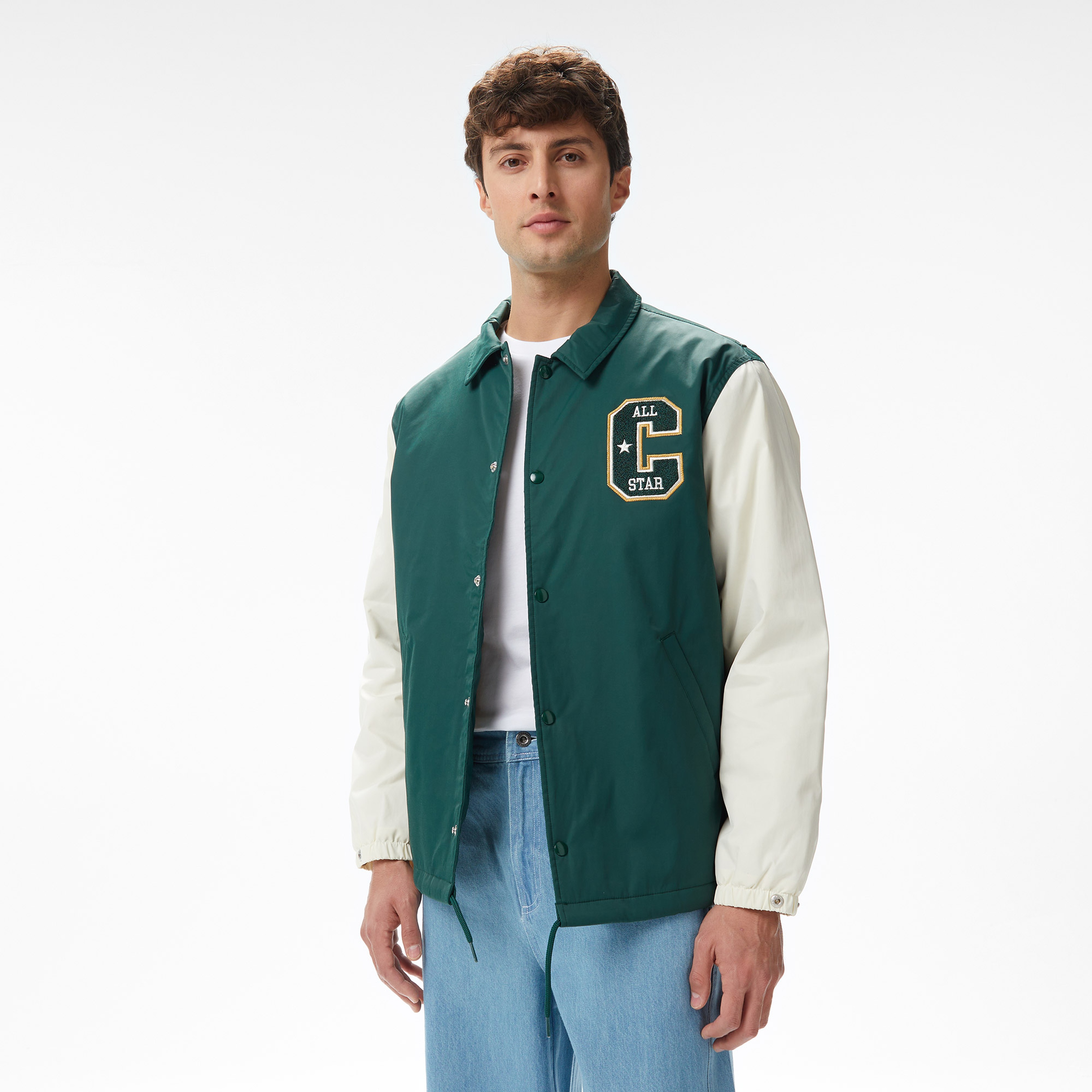 Converse Colorblocked Erkek Renk Bloklu Yeşil Ceket