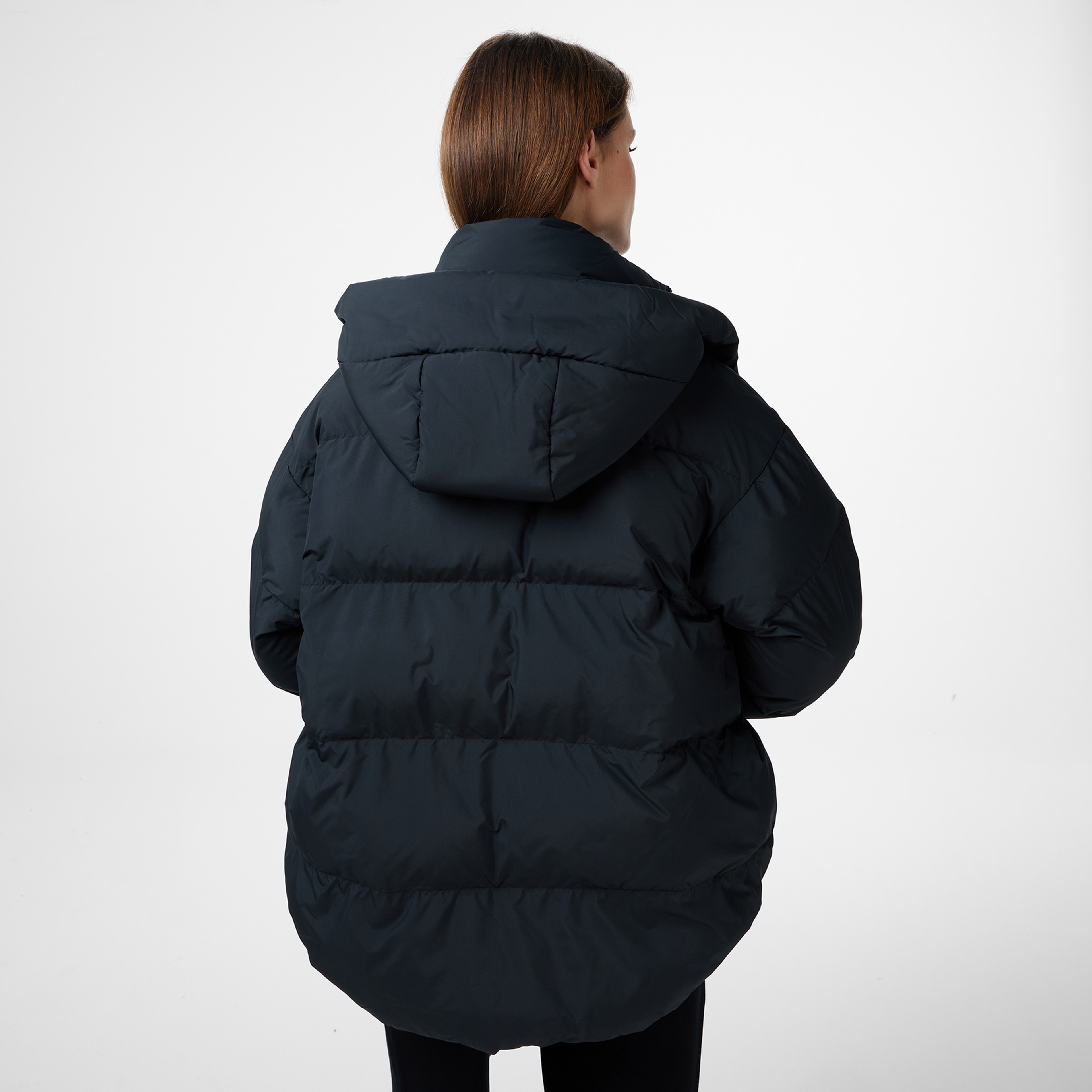 Converse Classic Kadın Kapüşonlu Siyah Şişme Mont