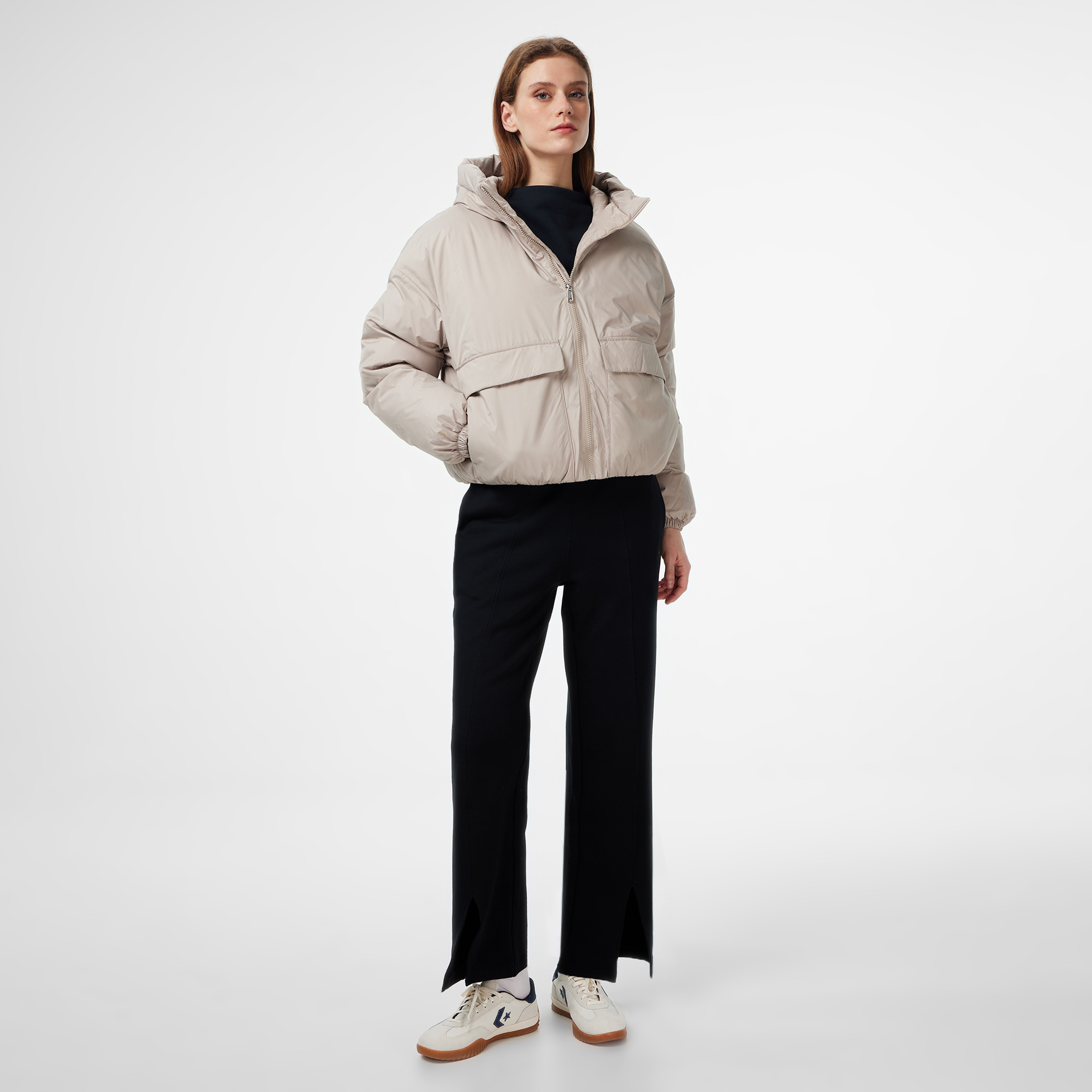 Converse Classic Kadın Kapüşonlu Bej Mont