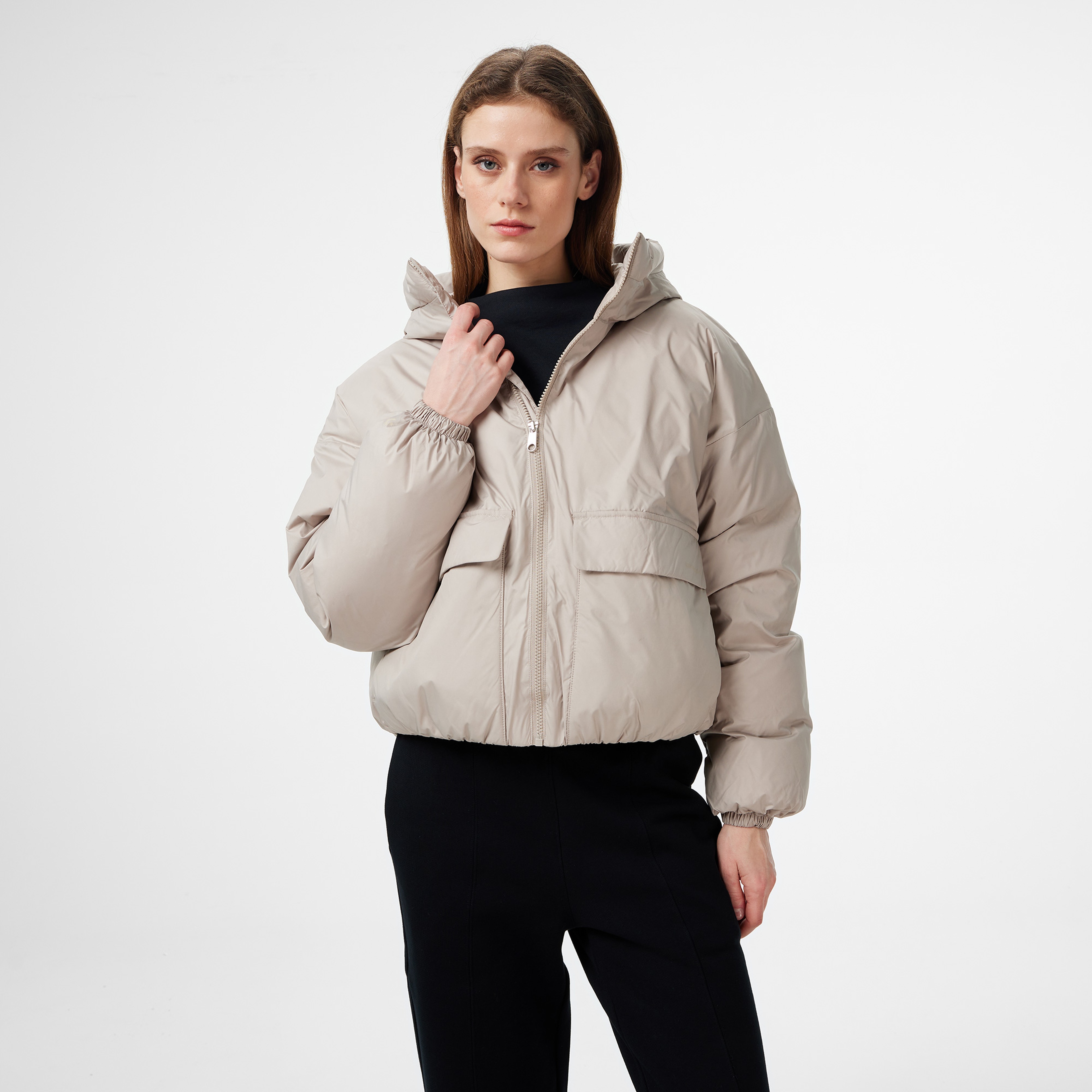 Converse Classic Kadın Kapüşonlu Bej Mont