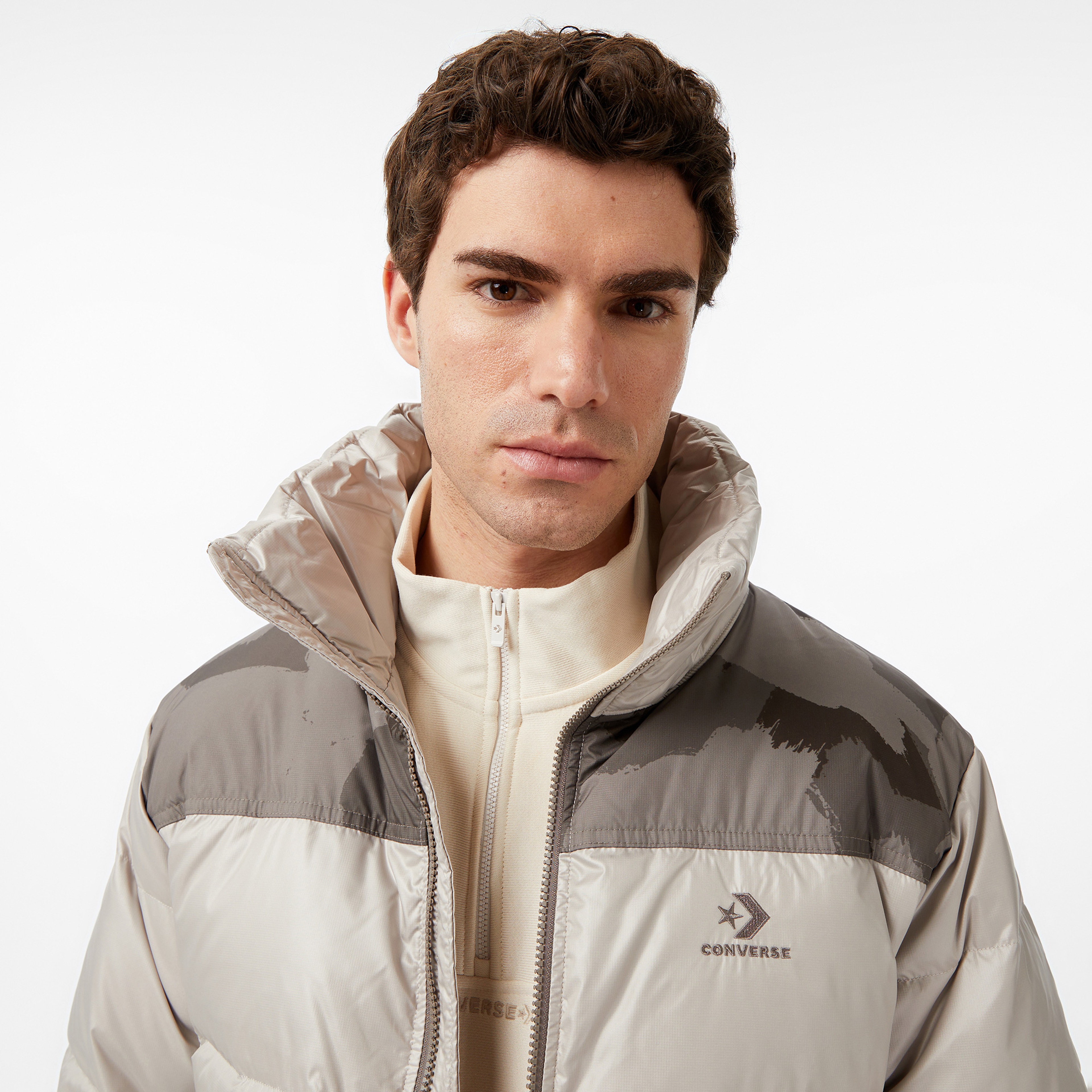 Converse Classic Erkek Dik Yaka Siyah Şişme Mont