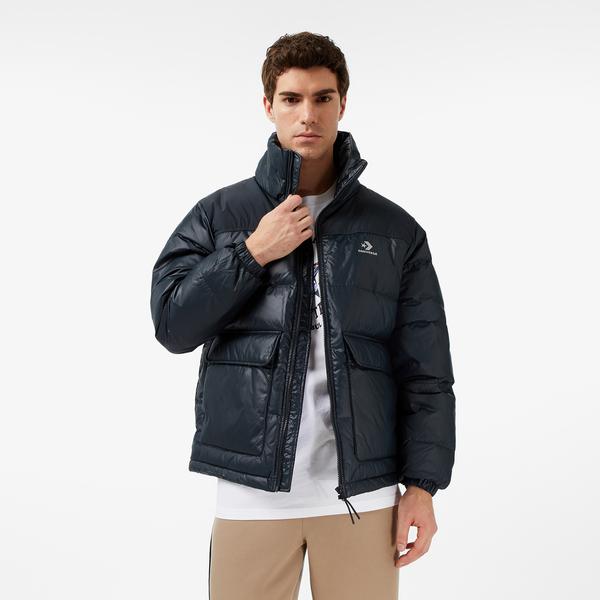 Converse Classic Erkek Dik Yaka Siyah Şişme Mont