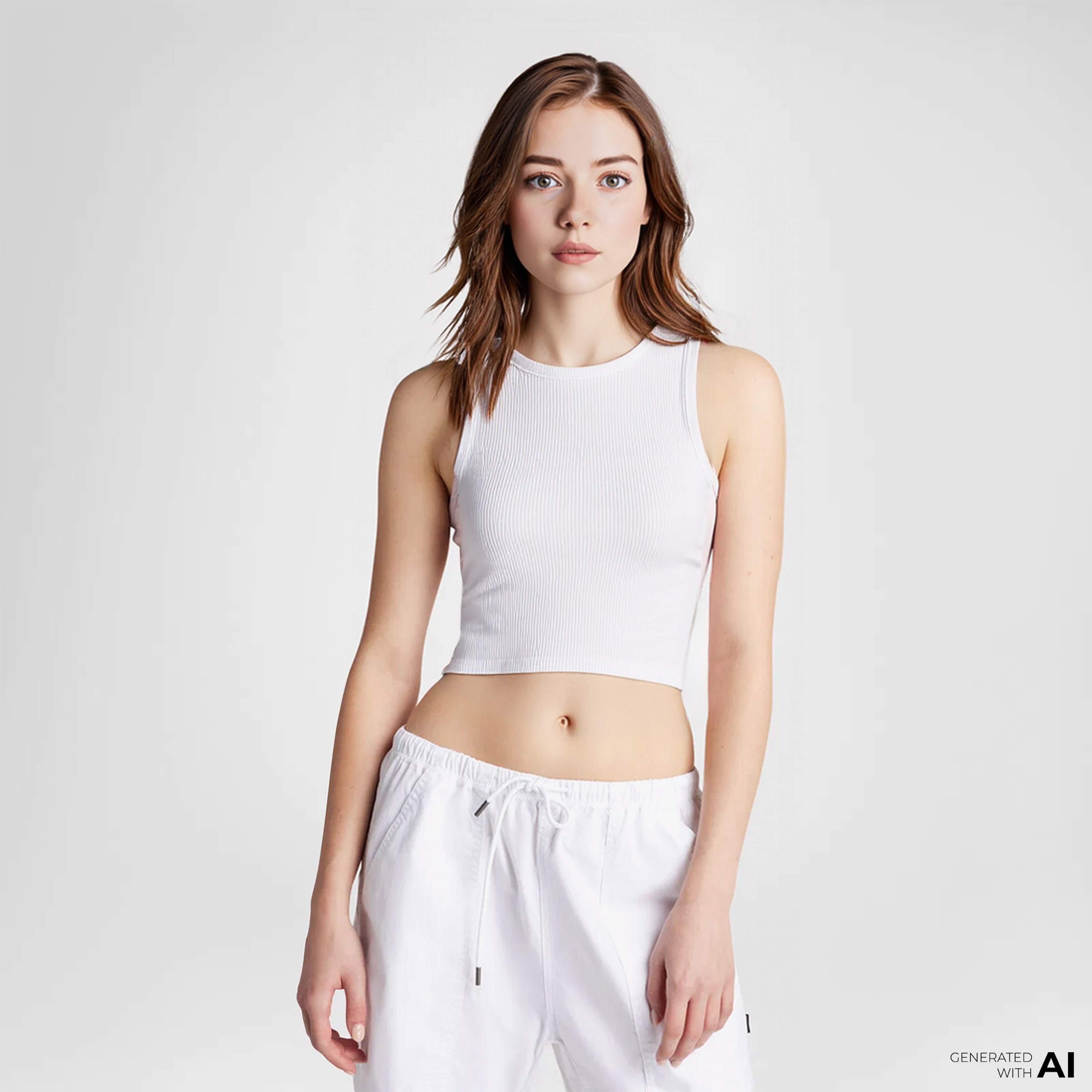 Converse Ribbed Knit Kadın Beyaz T-Shirt