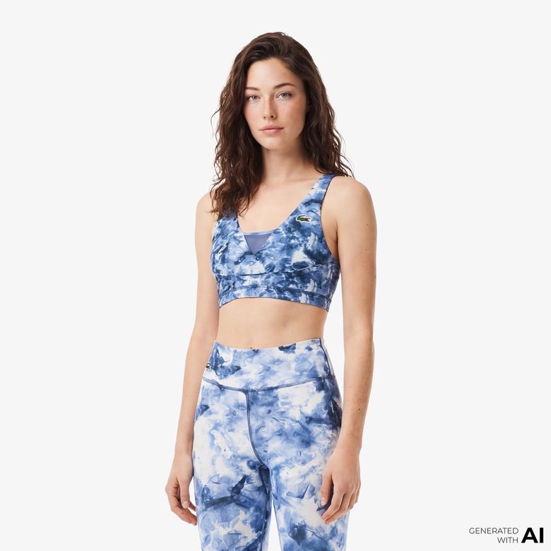 Kadın Desenli Mavi Bra