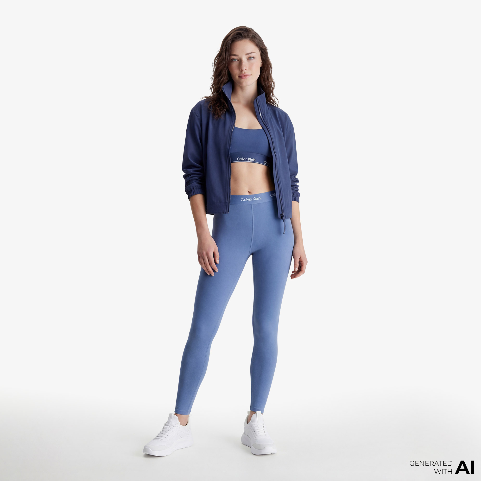 Calvin Klein Modern Sport High Rise 7/8 Kadın Mavi Tayt