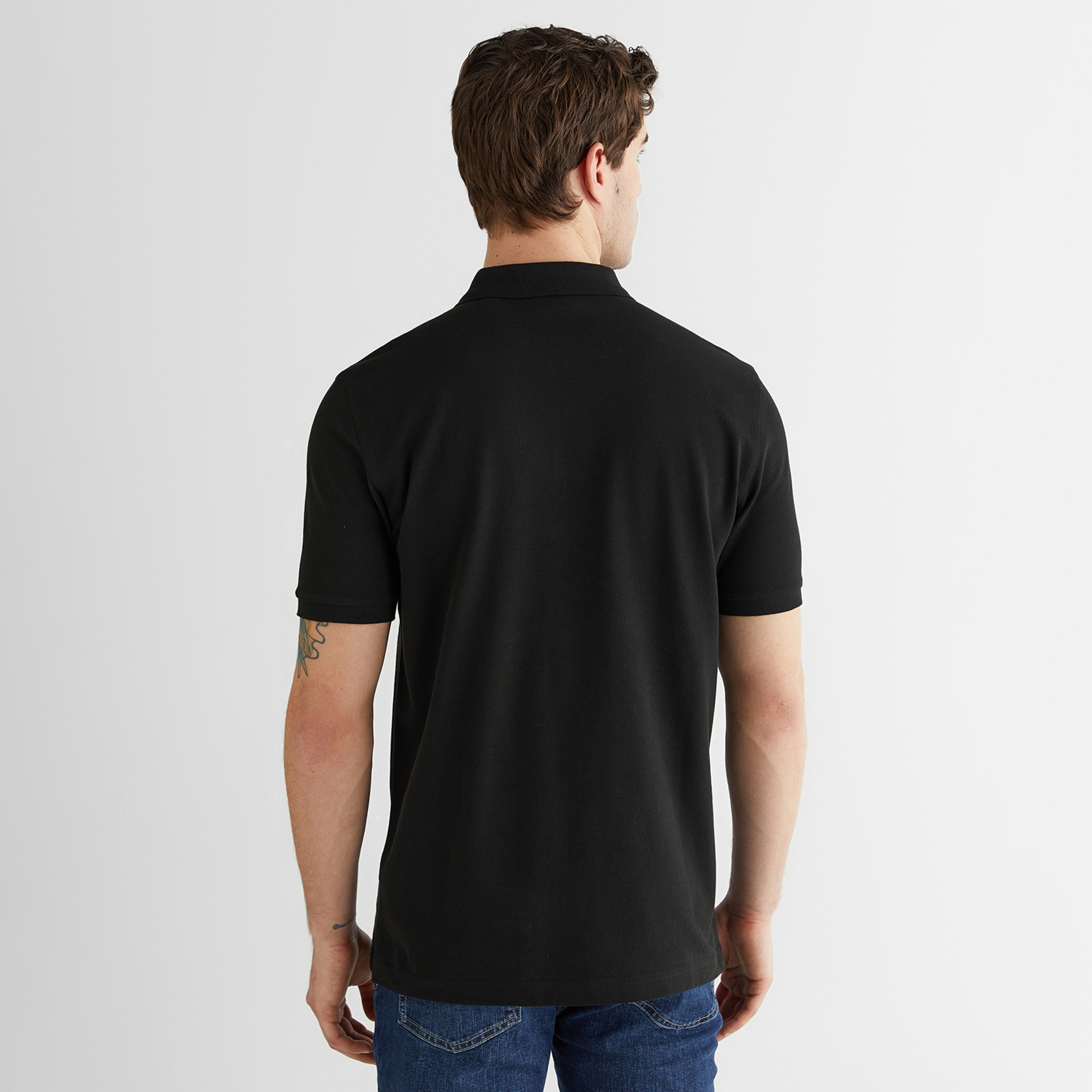 GANT Erkek Siyah Regular Fit Logolu Polo Yaka T-Shirt