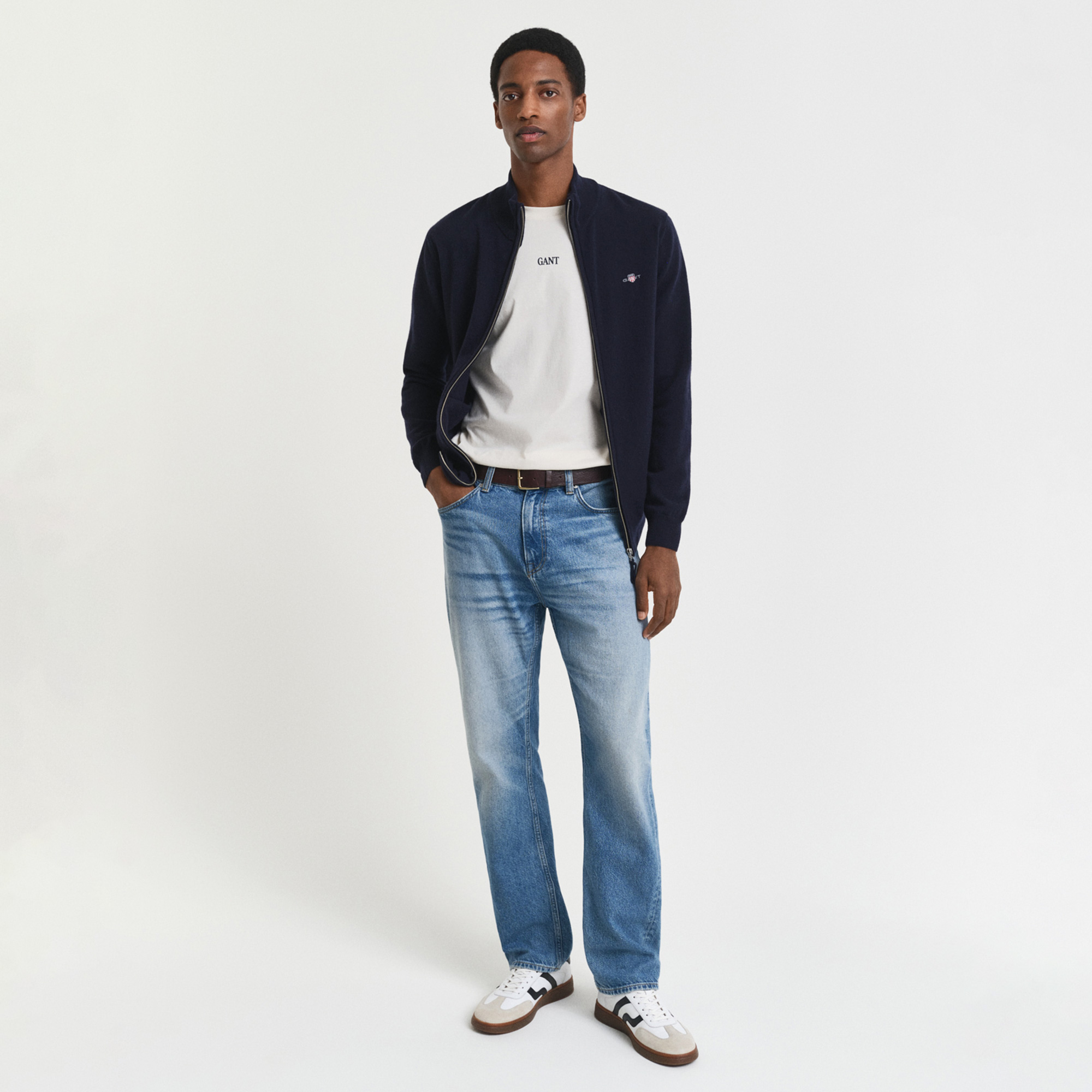 GANT Erkek Lacivert Regular Fit Hırka