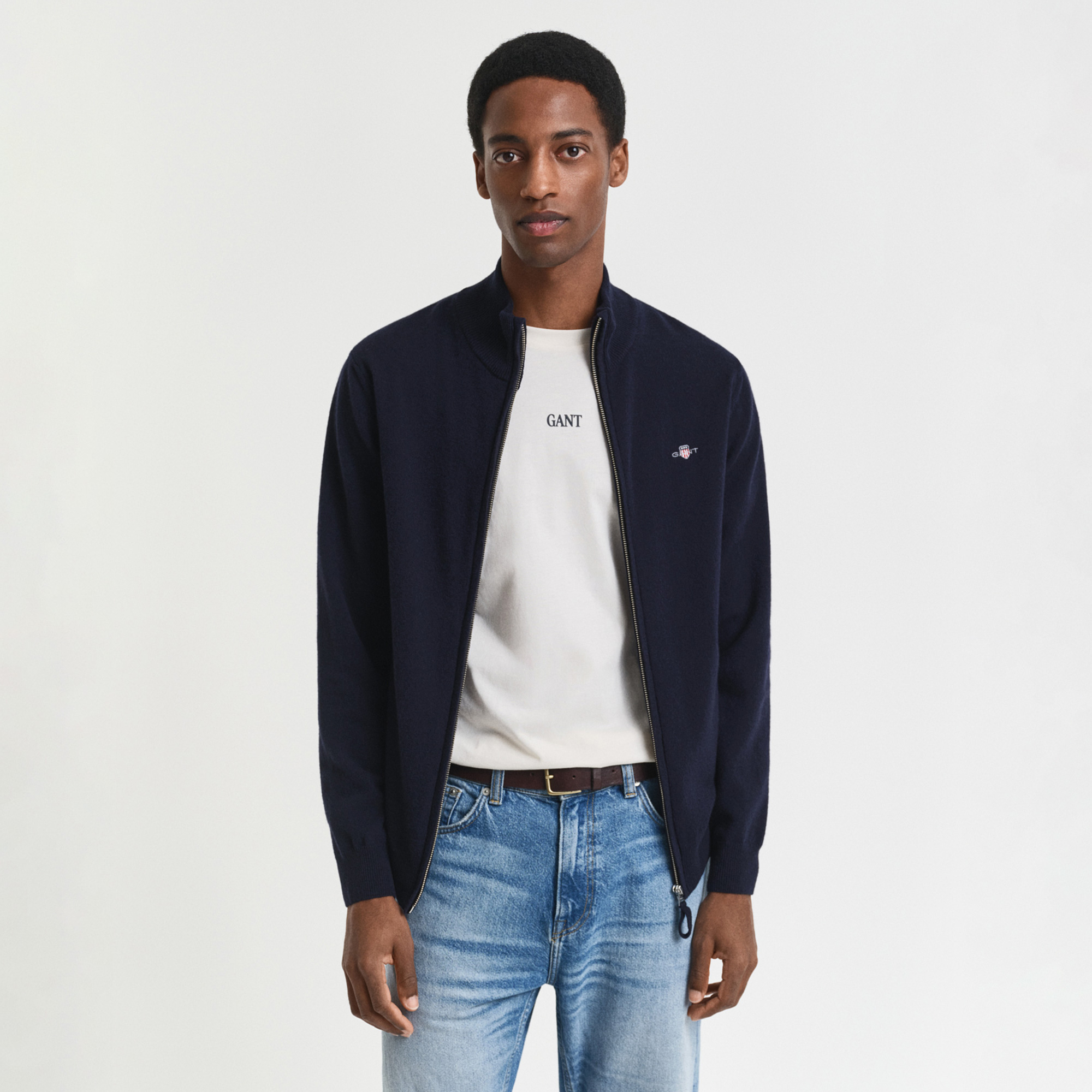 GANT Erkek Lacivert Regular Fit Hırka