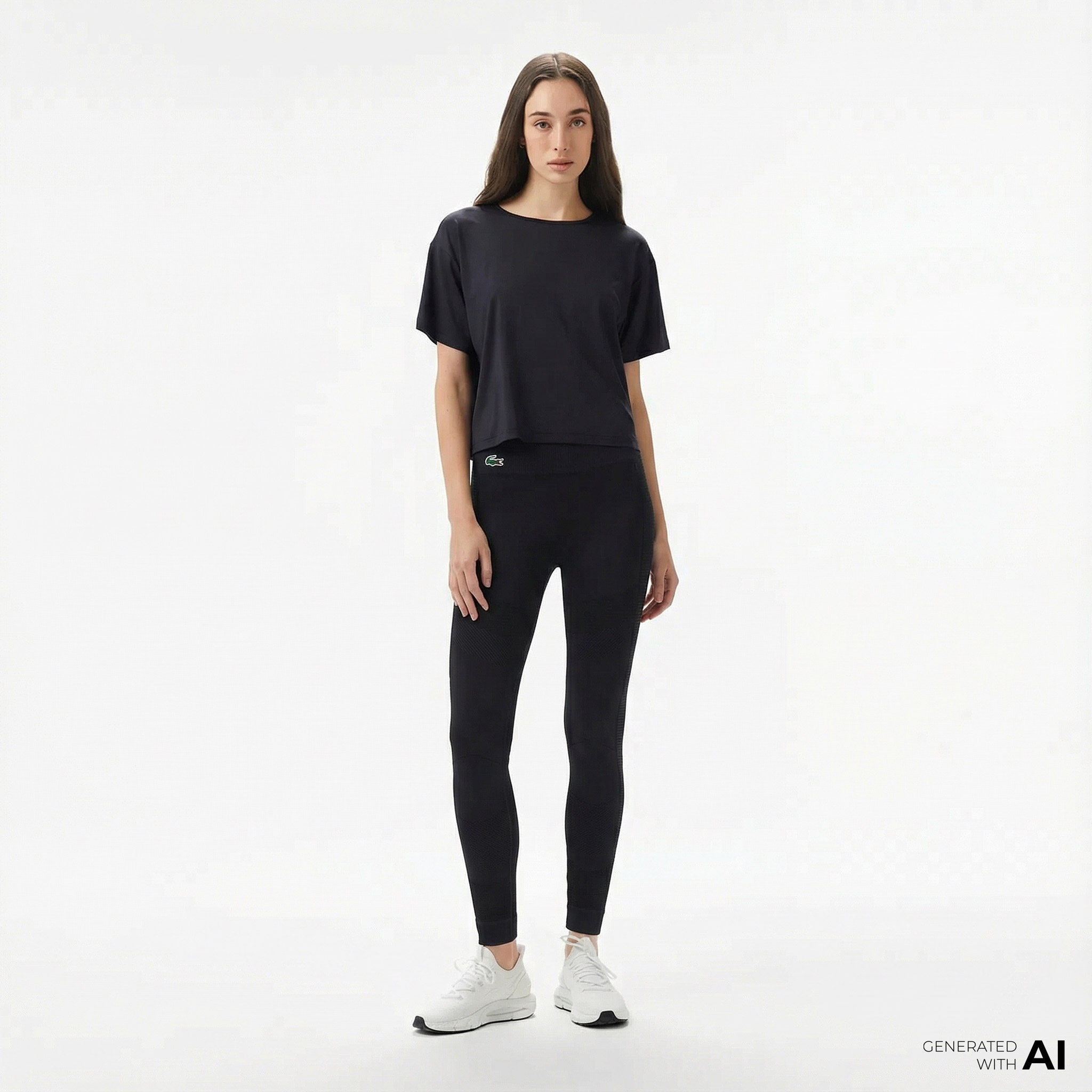 Lacoste Kadın Slim Fit Siyah Tayt