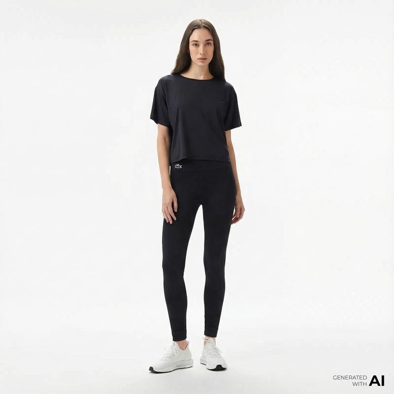 Lacoste Kadın Slim Fit Siyah Tayt