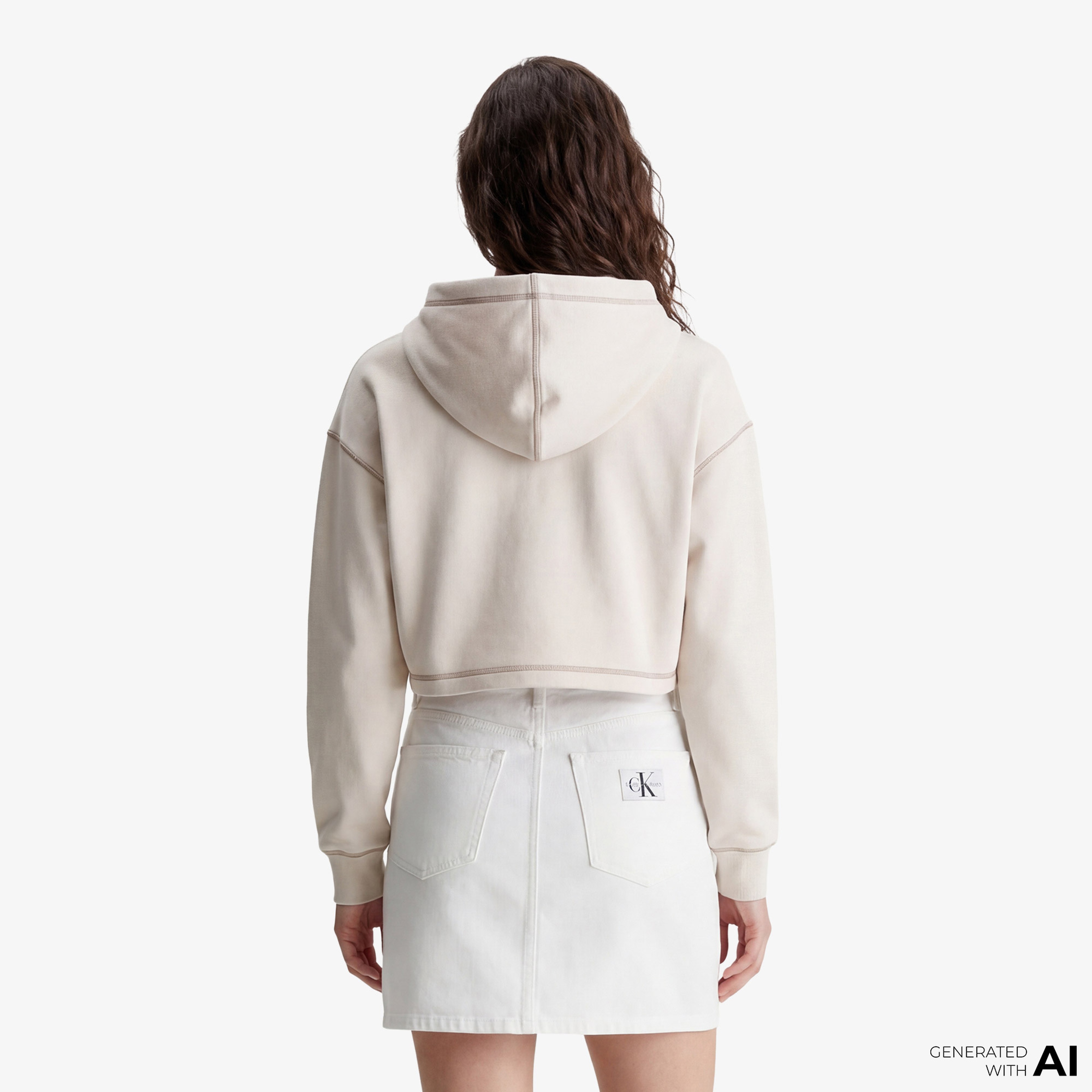 Calvin Klein Kadın Beyaz Sweatshirt