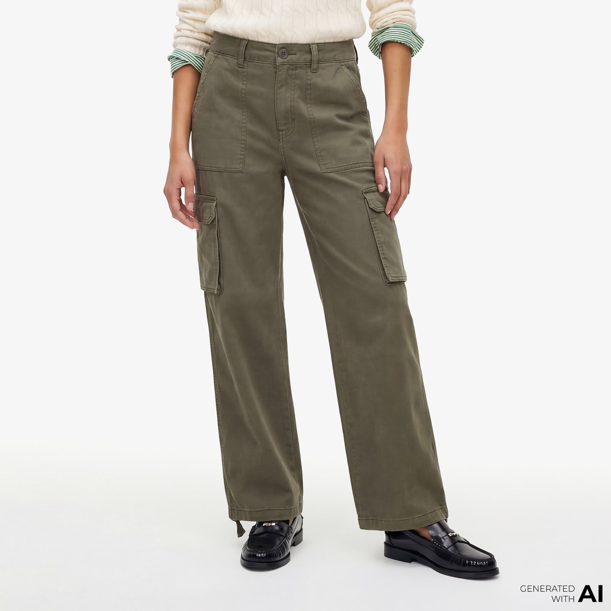 Tommy Jeans Claire Utility Blocking Kadın Yeşil Pantolon