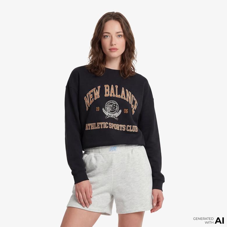 New Balance Lifestyle Kadın Siyah Sweatshirt