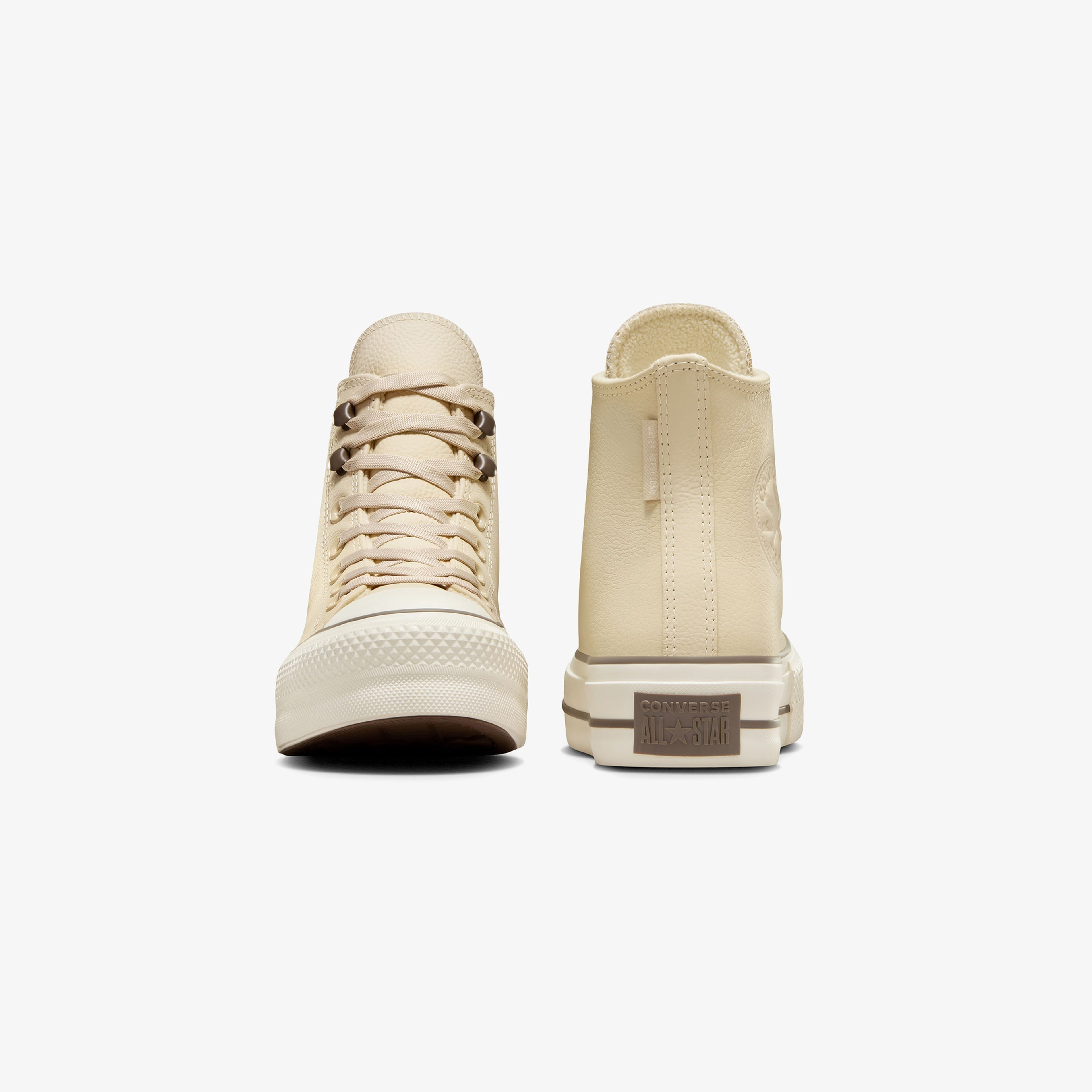 Converse Chuck Taylor All Star Lift Platform Weatherized Leather Unisex Krem Deri Bot