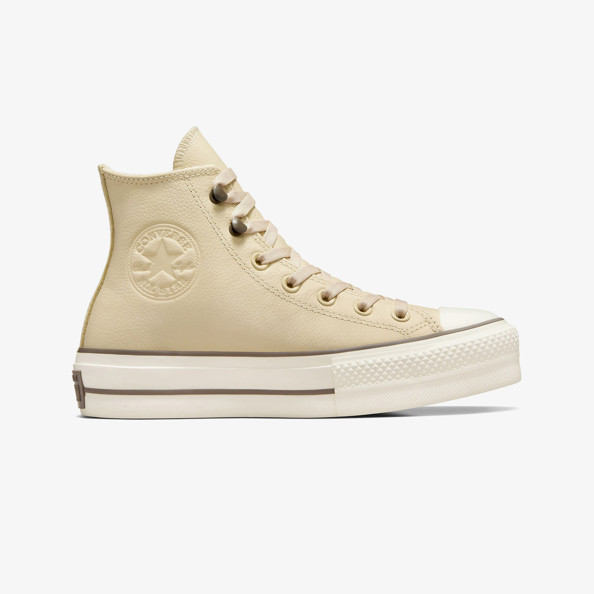 Converse Chuck Taylor All Star Lift Platform Weatherized Leather Unisex Krem Deri Bot