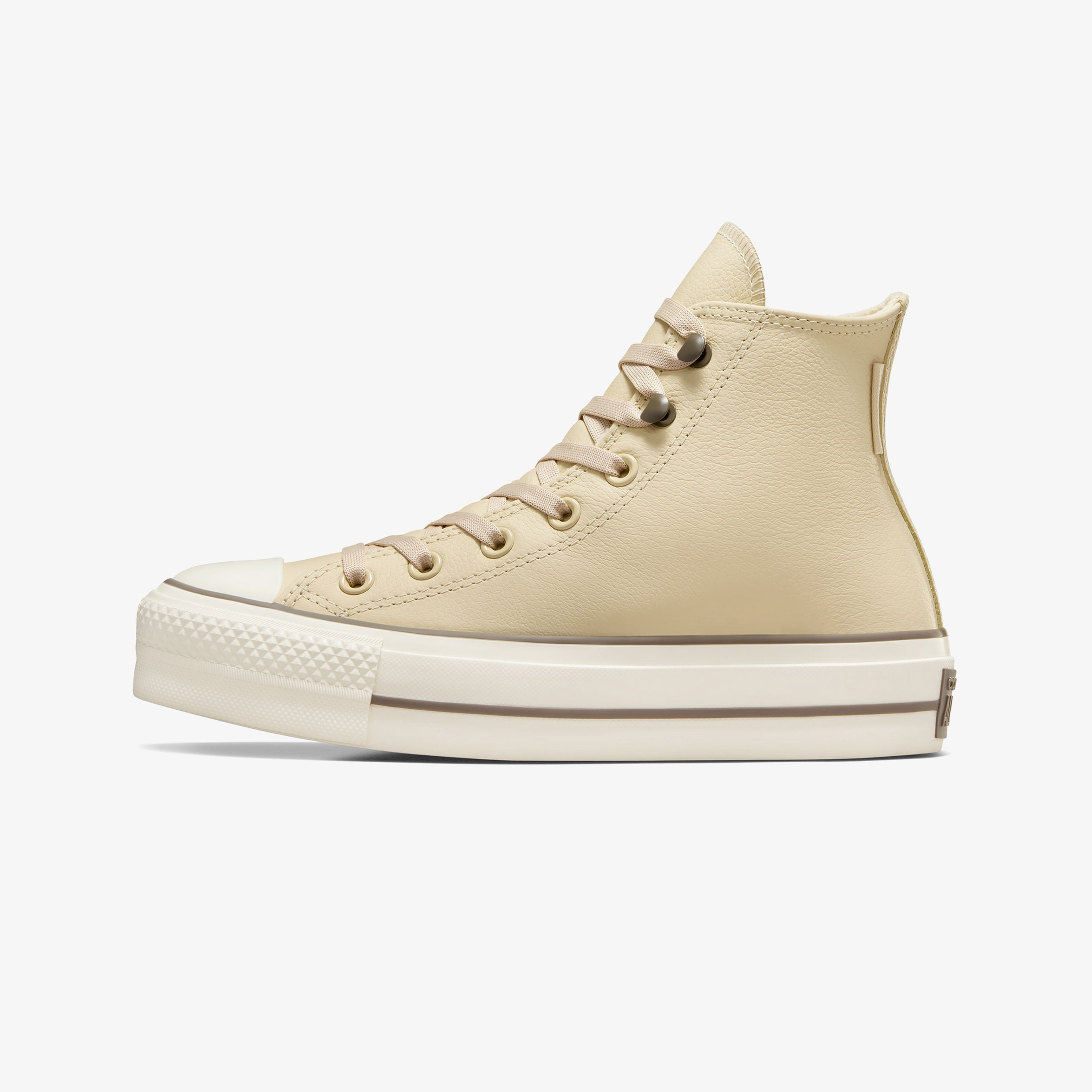 Converse Chuck Taylor All Star Lift Platform Weatherized Leather Unisex Krem Deri Bot