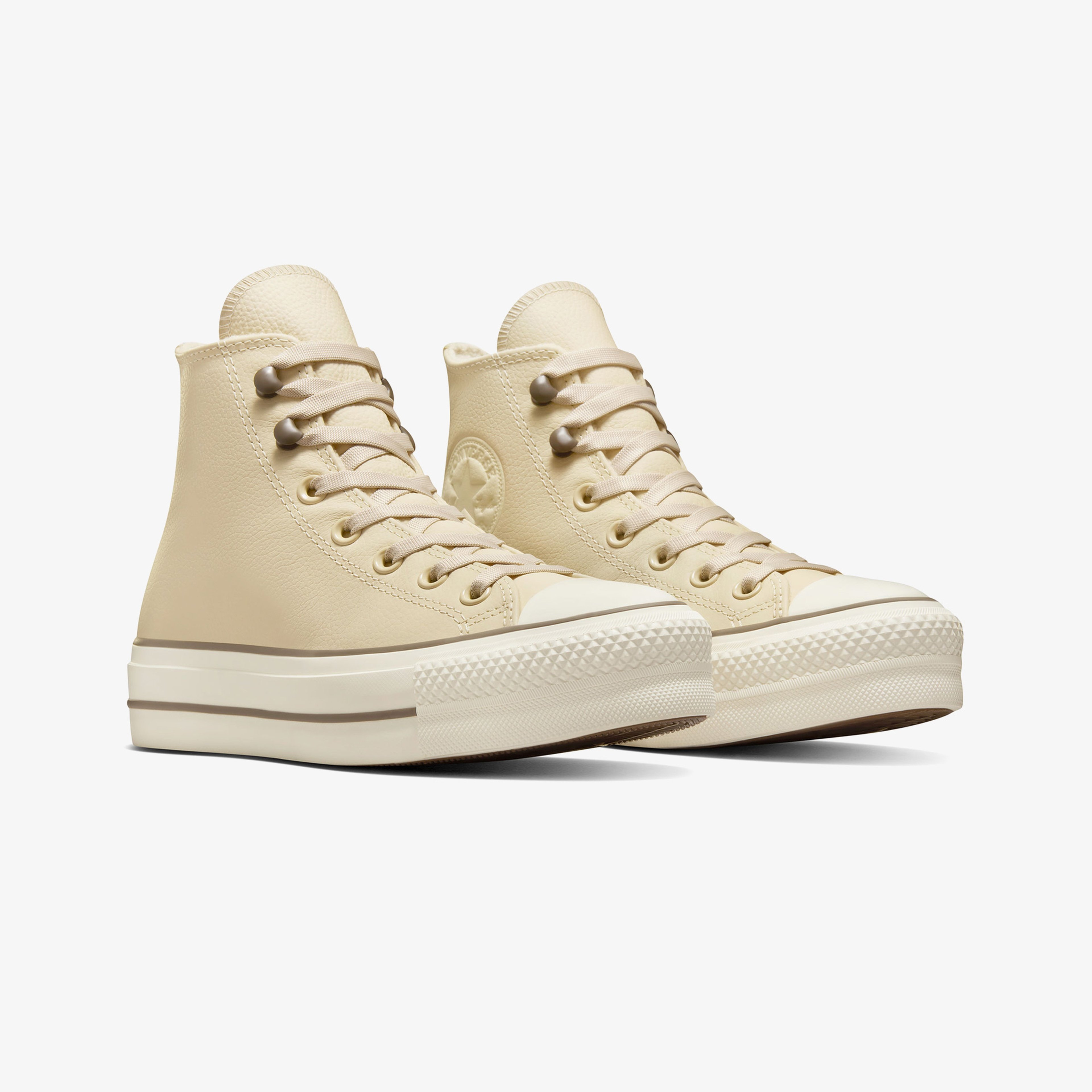 Converse Chuck Taylor All Star Lift Platform Weatherized Leather Unisex Krem Deri Bot