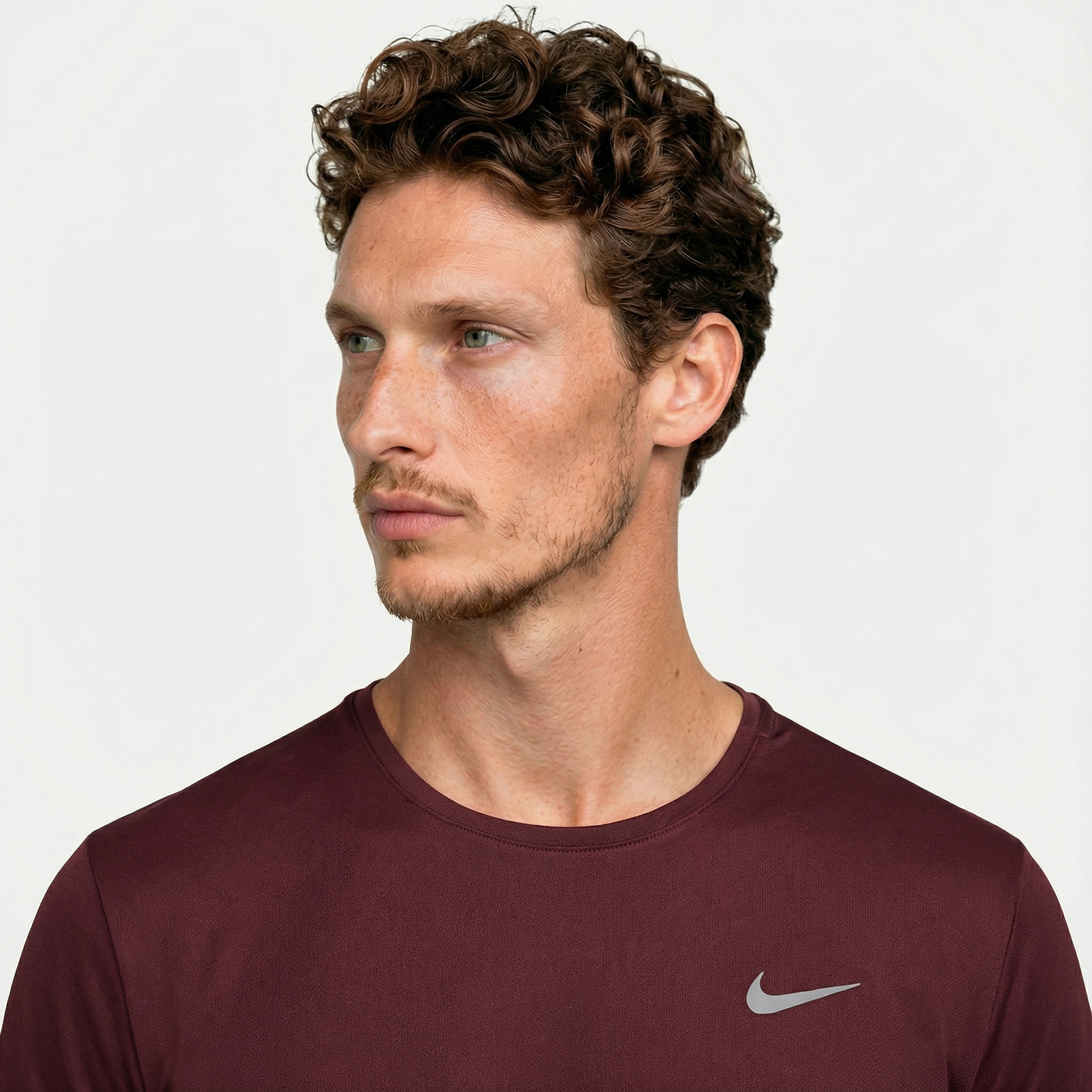 Nike Dri-Fit Miler Erkek Bordo T-Shirt