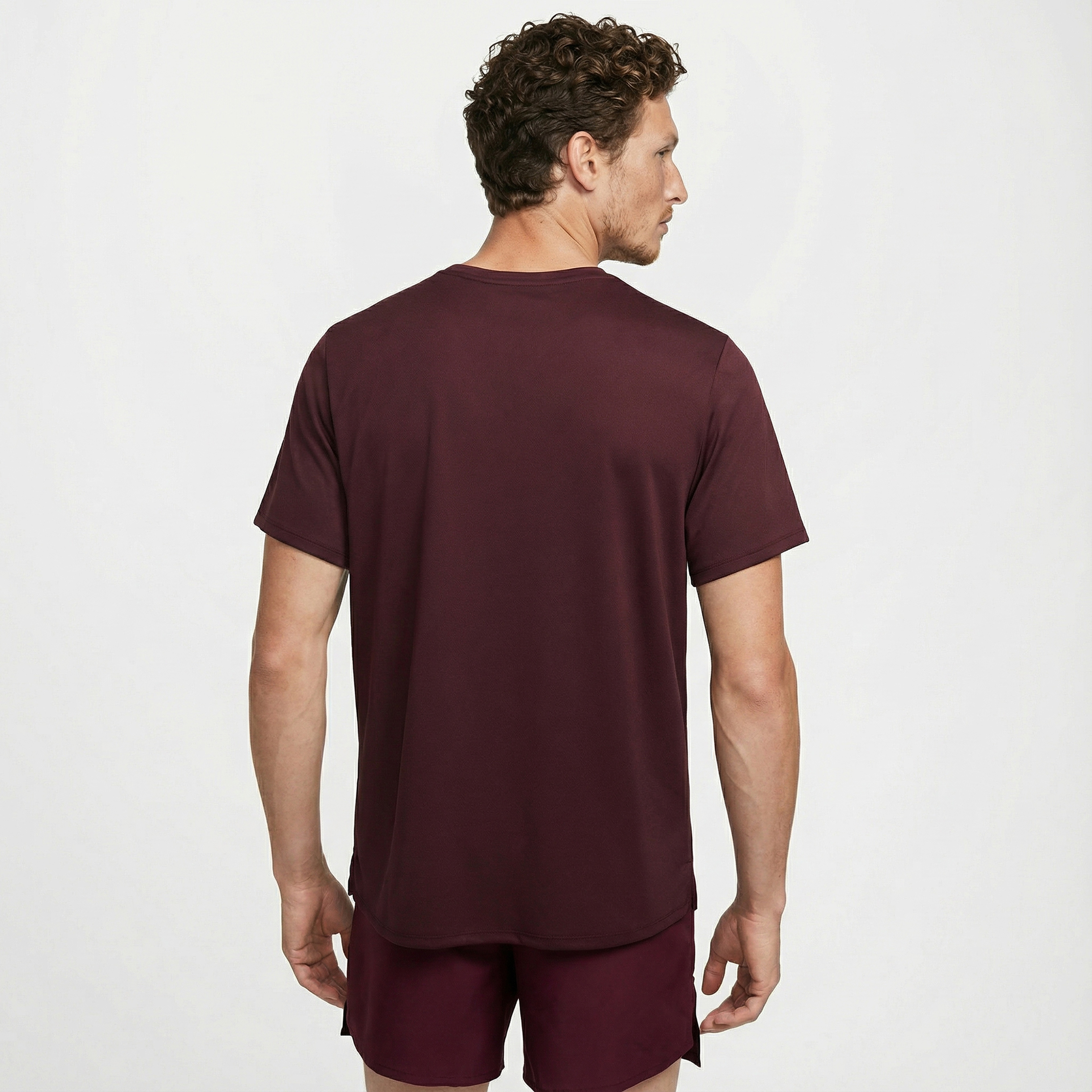 Nike Dri-Fit Miler Erkek Bordo T-Shirt