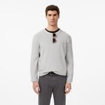 Erkek Classic Fit Bisiklet Yaka Yün Gri Kazak