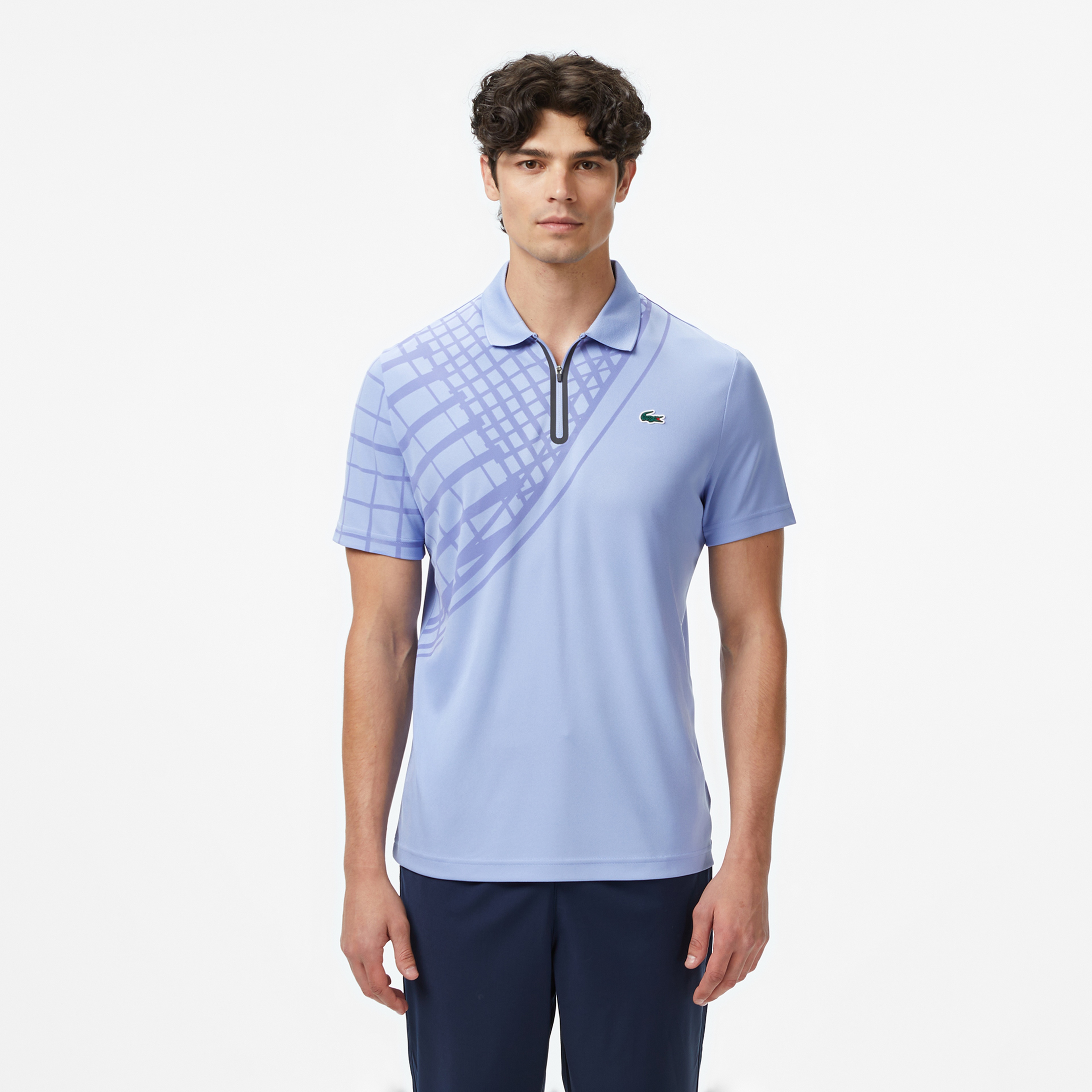 Lacoste Erkek Slim Fit Baskılı Mavi Polo