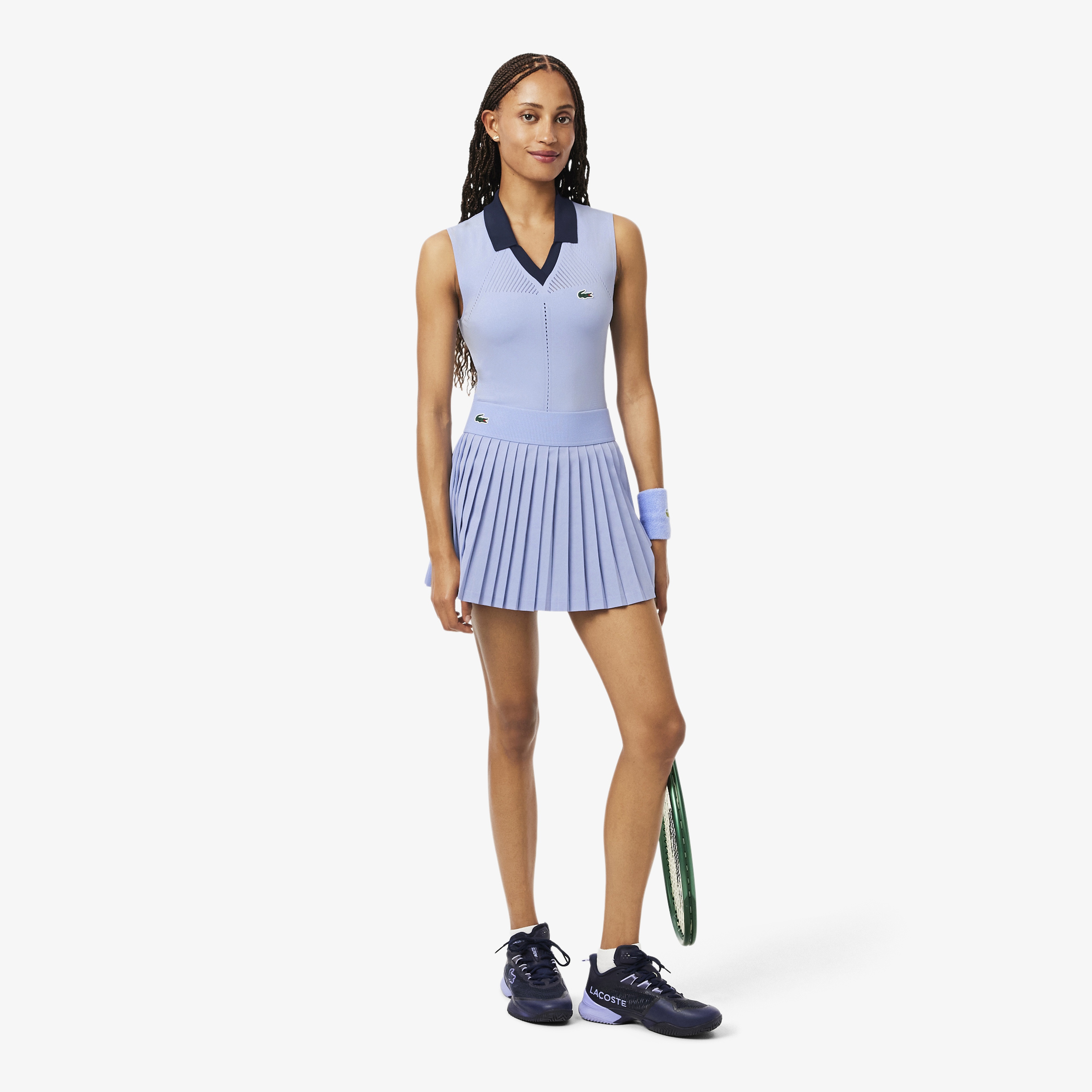 Kadın Slim Fit Kolsuz Mavi Polo