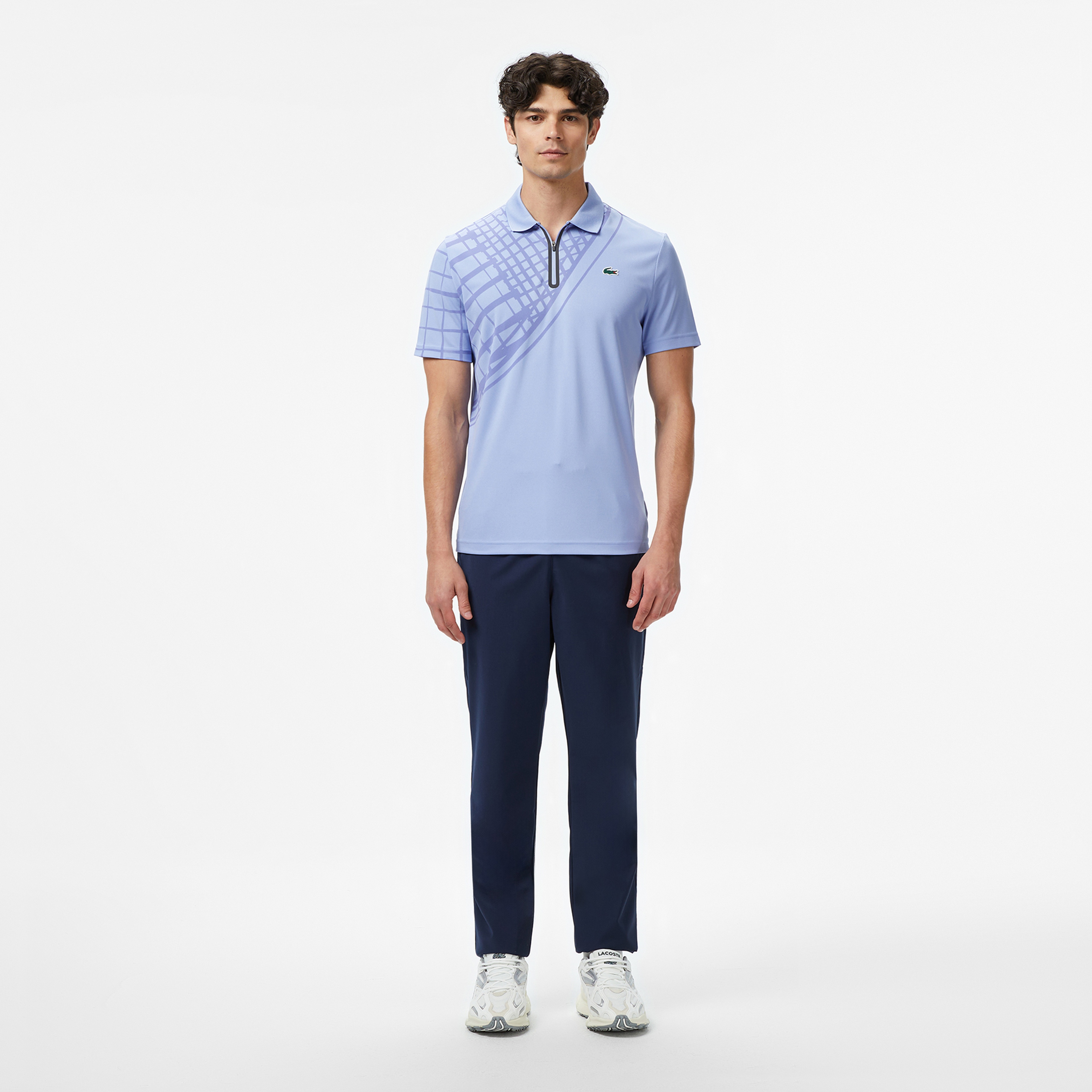 Lacoste Erkek Slim Fit Baskılı Mavi Polo