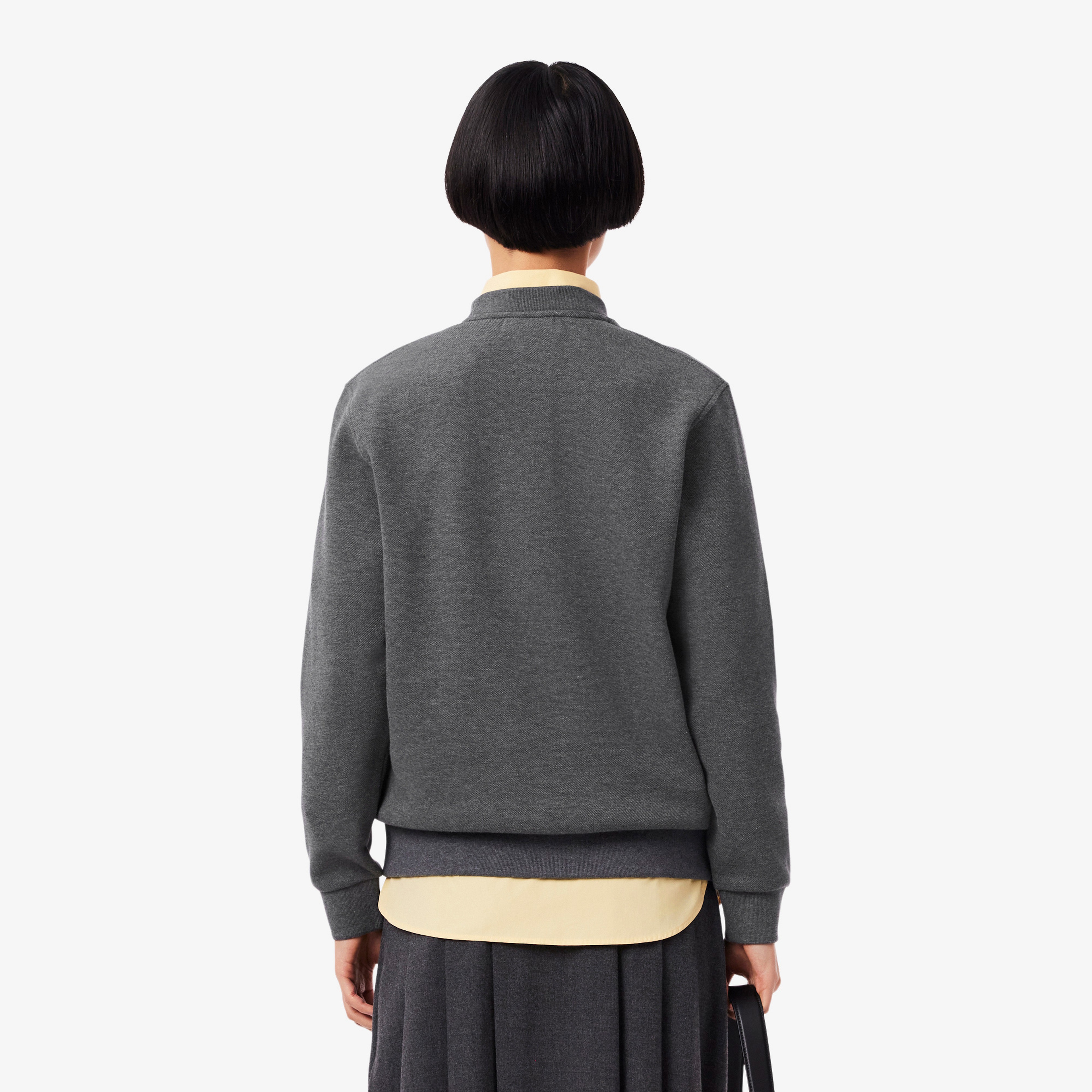 Lacoste Kadın Relaxed Fit Bisiklet Yaka Gri Sweatshirt