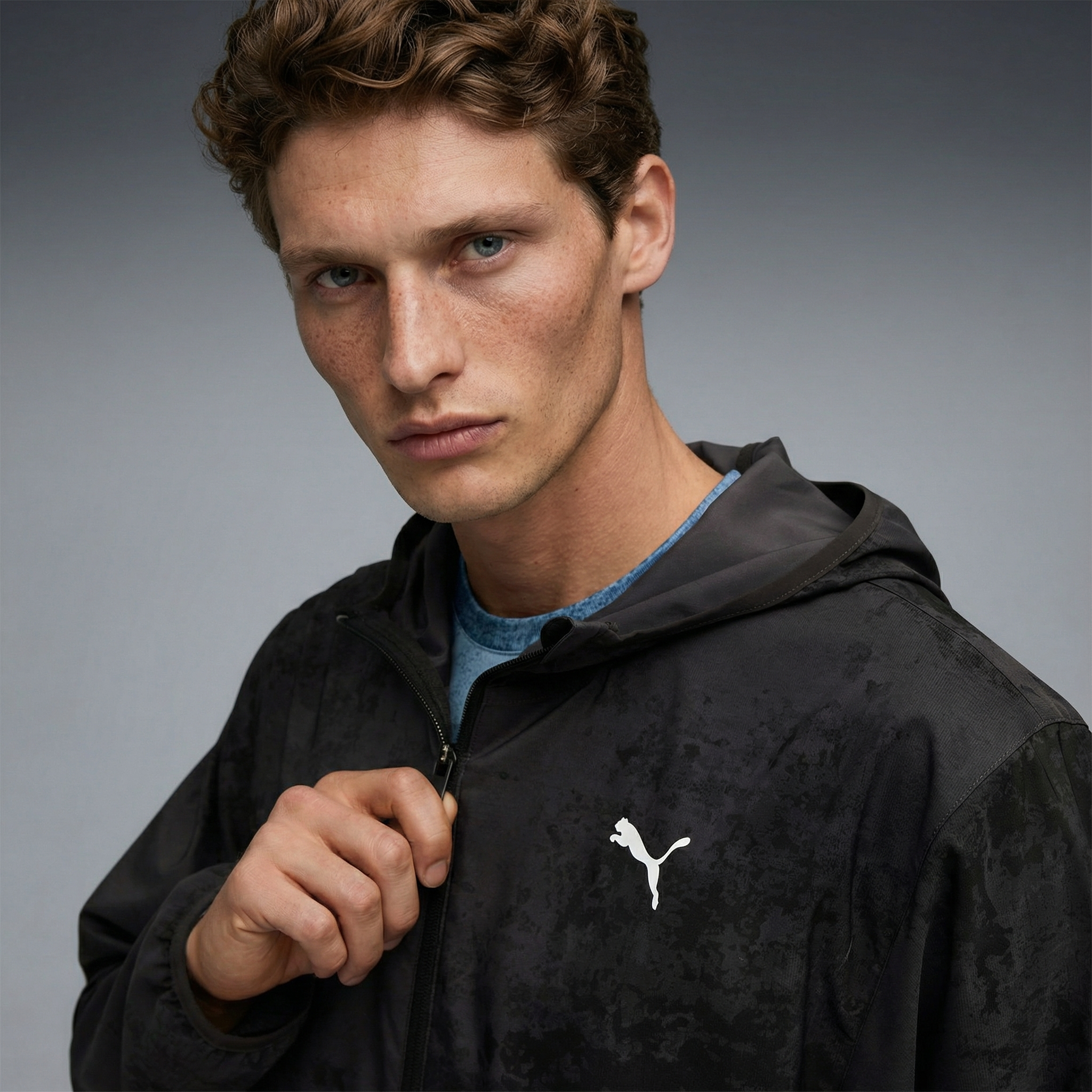 Puma Tad Ess Aop Woven Erkek Siyah Antrenman Ceketi