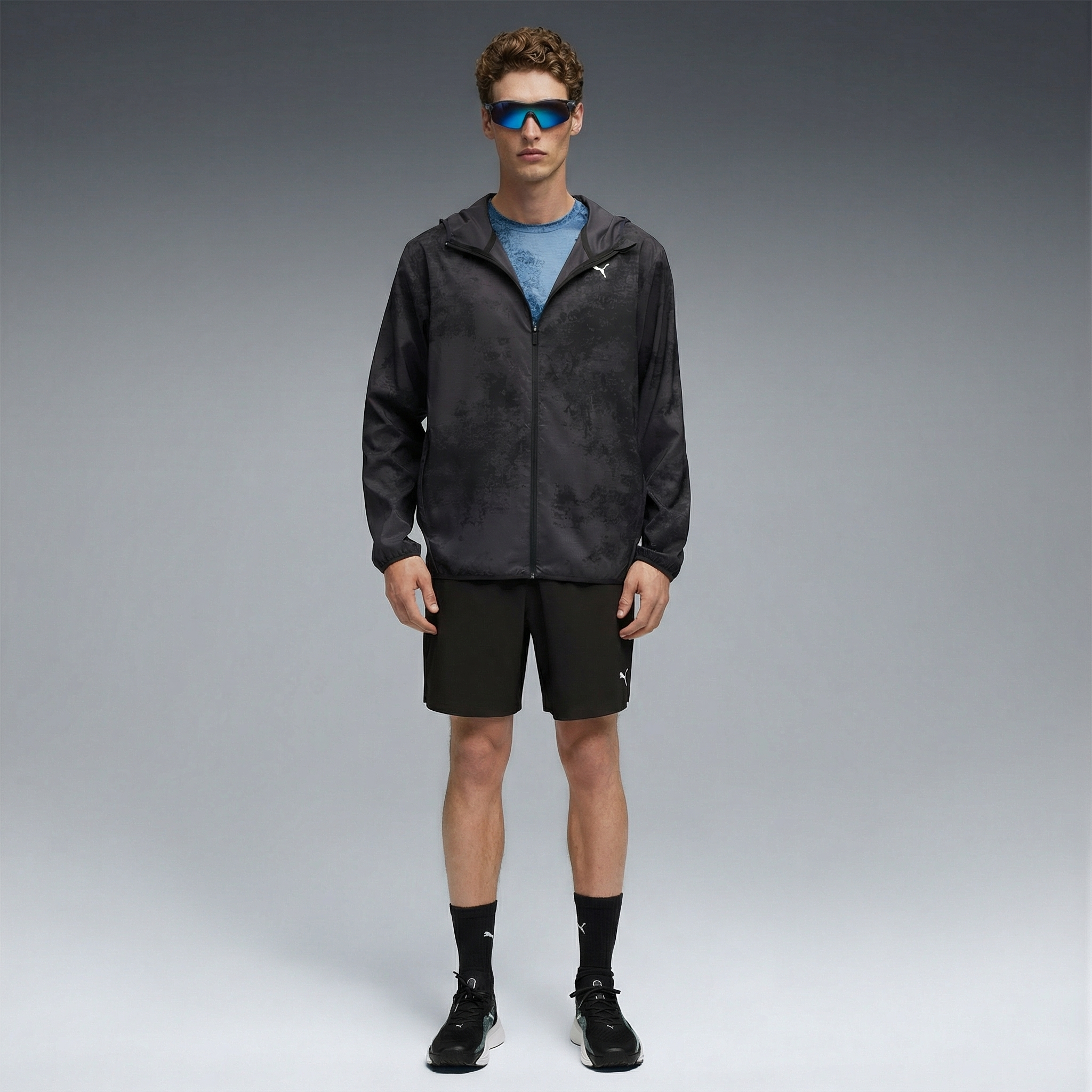 Puma Tad Ess Aop Woven Erkek Siyah Antrenman Ceketi