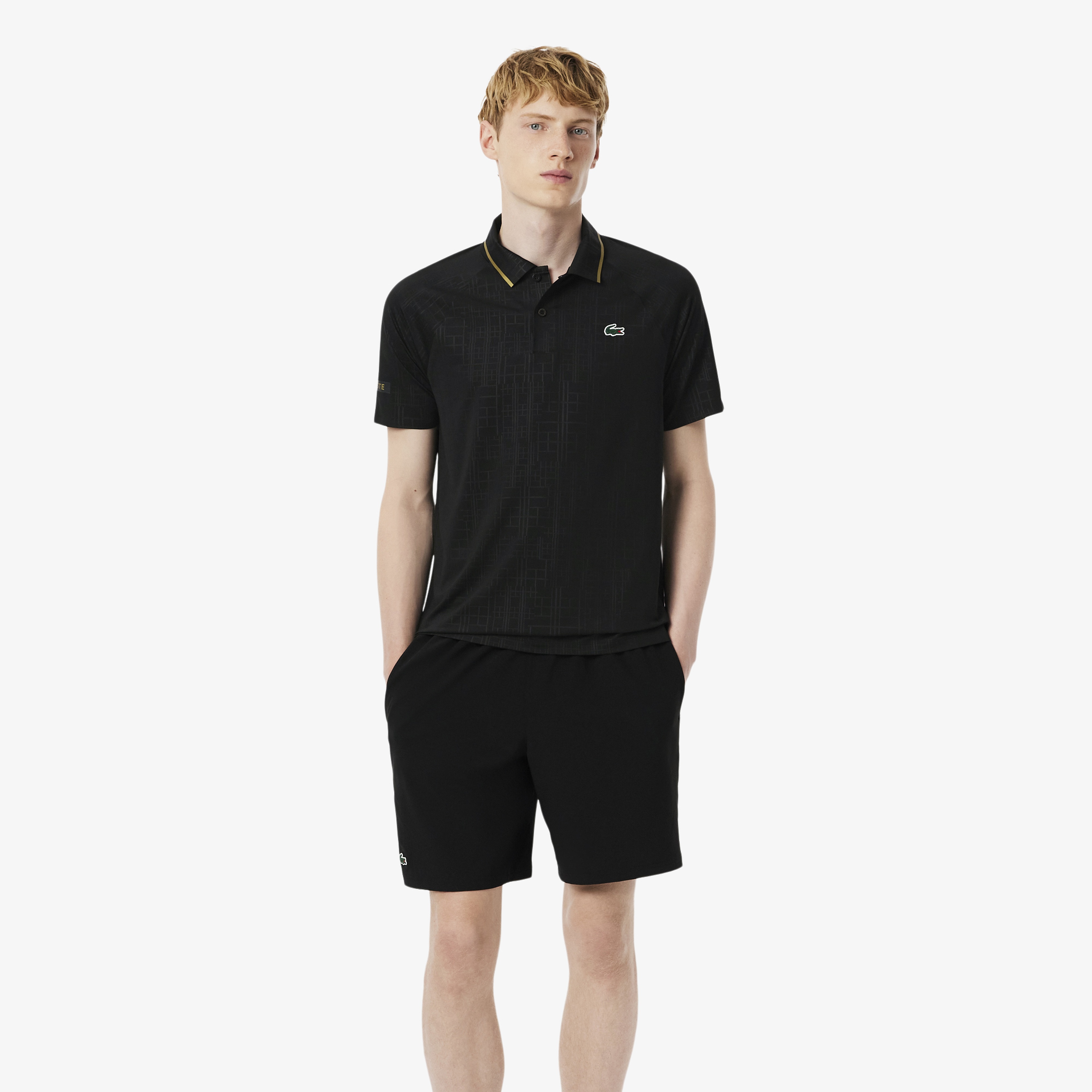Tennis x Novak Djokovic Erkek Slim Fit  Desenli Siyah Polo