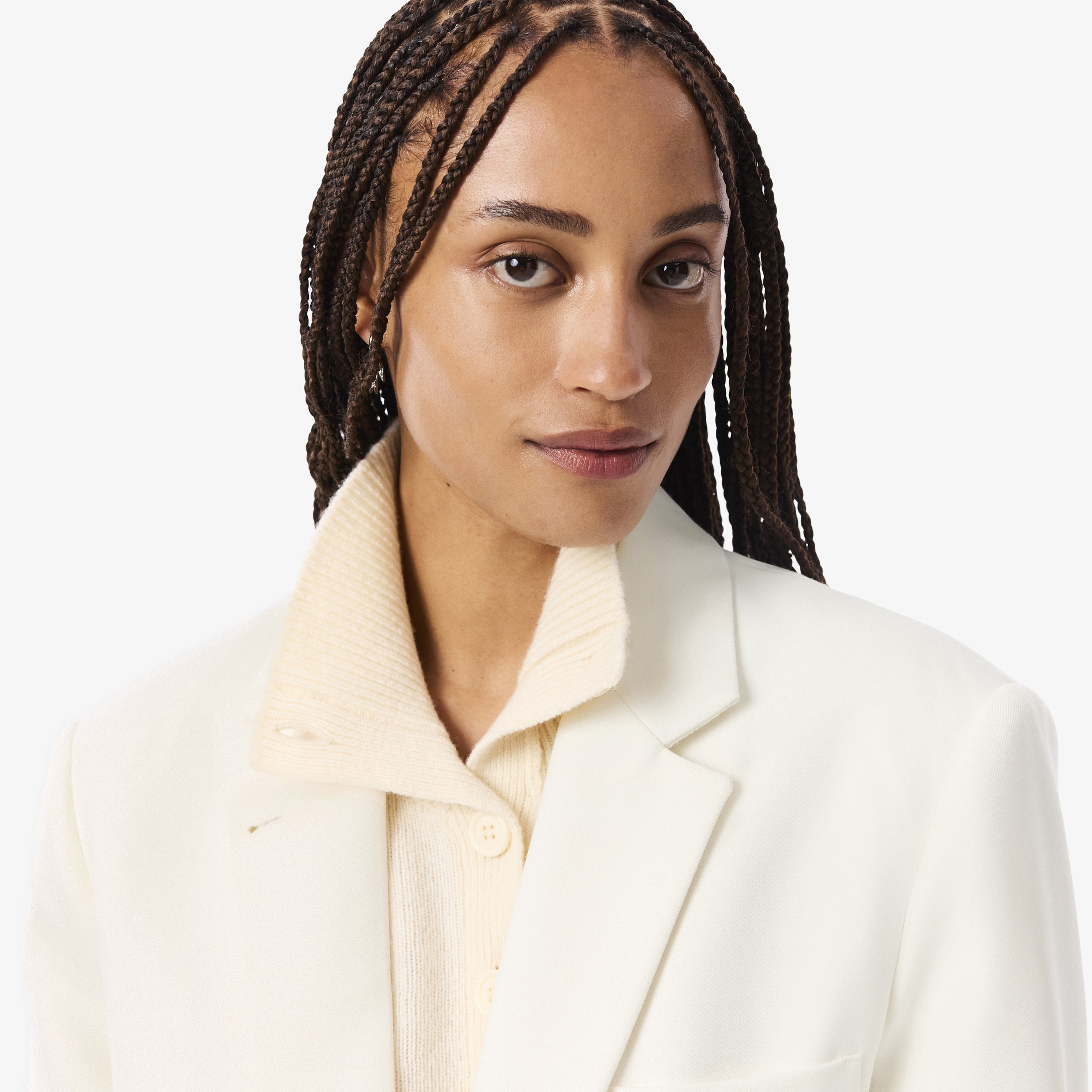 Kadın Relaxed Fit Krem Blazer