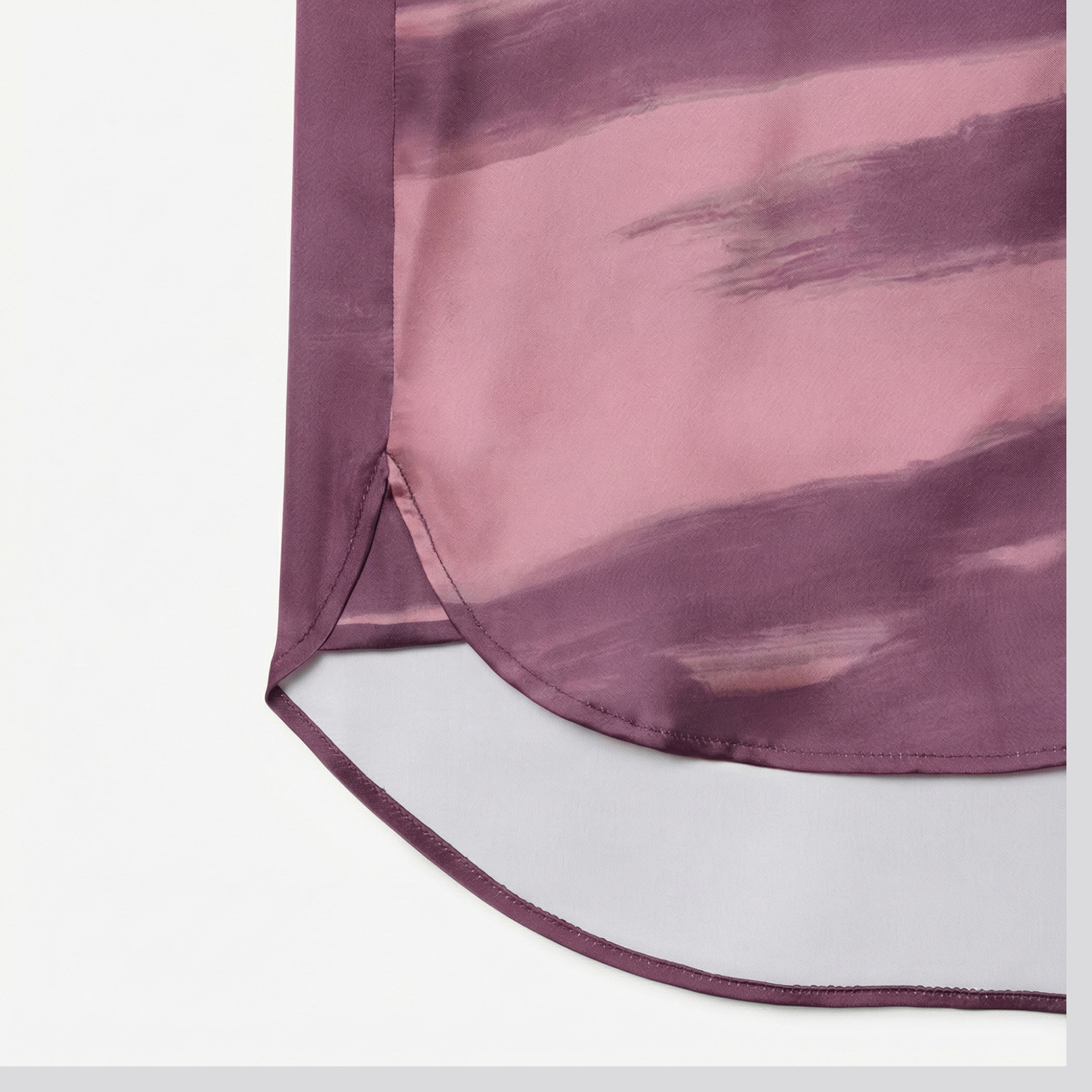 Kadın Oversize Fit Baskılı Mor Saten Gömlek