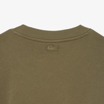 Erkek Classic Fit Bisiklet Yaka Baskılı Haki Sweatshirt