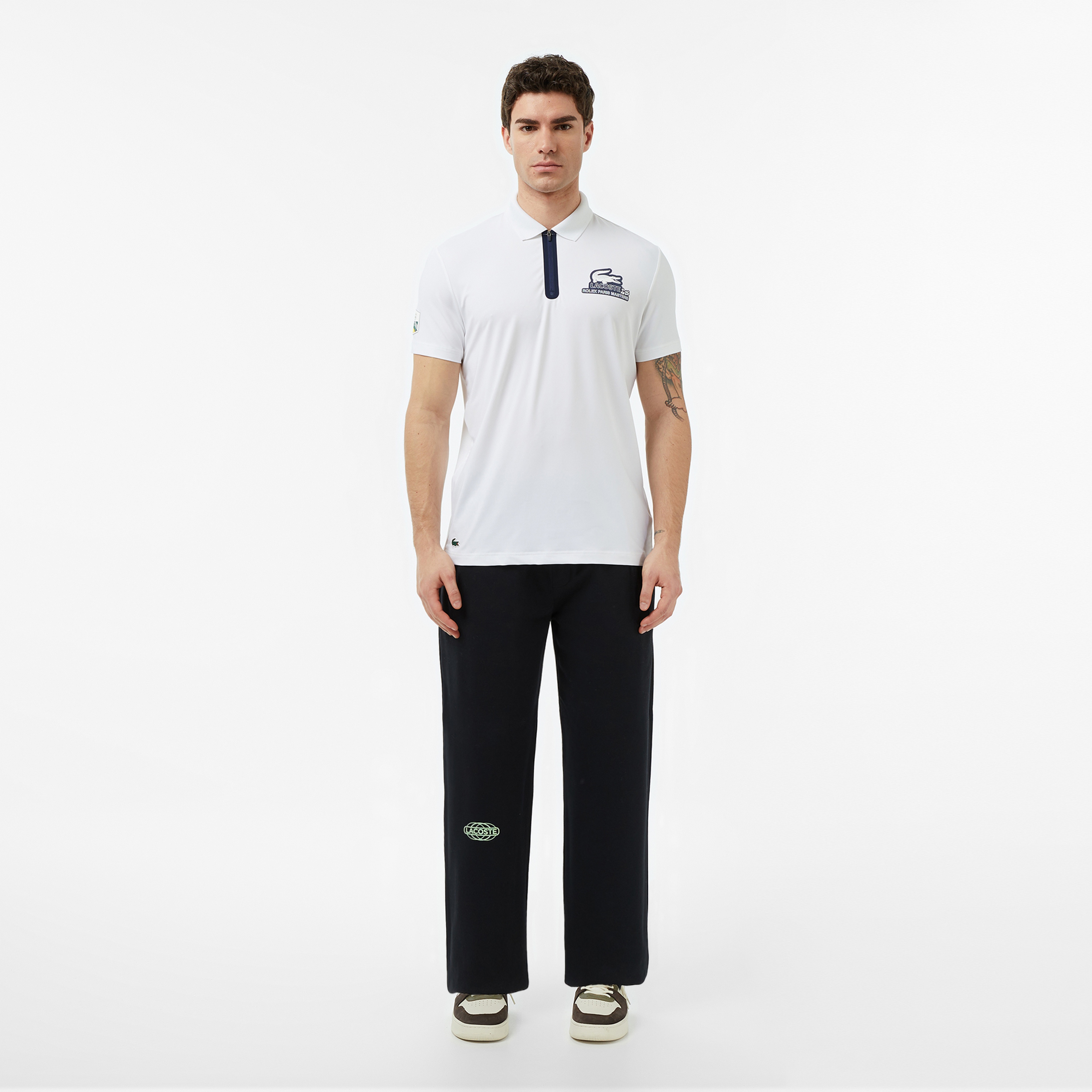 Rolex Paris Masters Erkek Regular Fit Baskılı Beyaz Polo