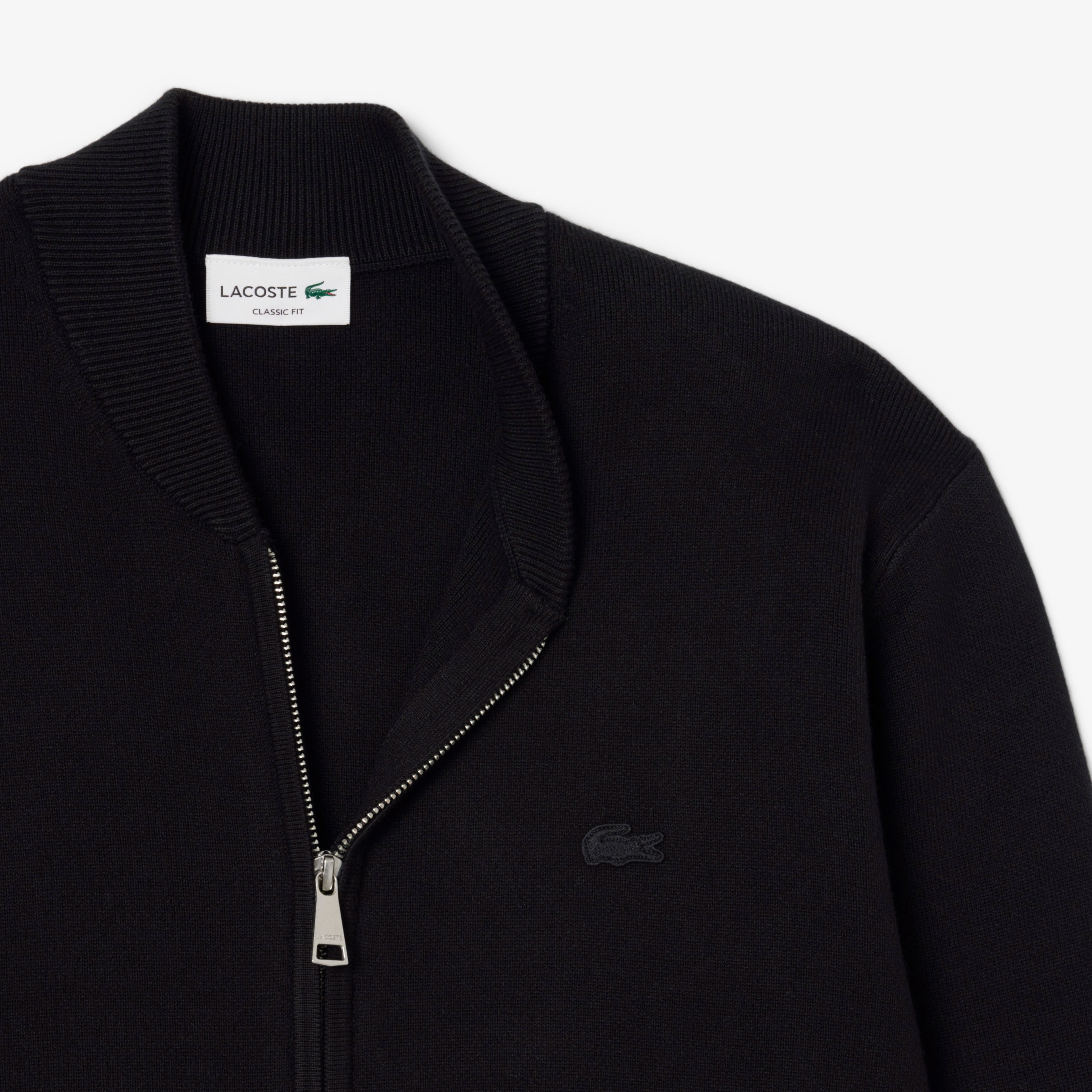 Erkek Classic Fit Fermuarlı Siyah Hırka